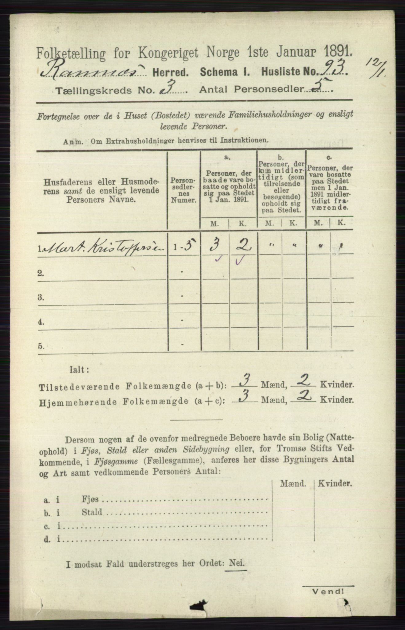 RA, 1891 census for 0718 Ramnes, 1891, p. 1297