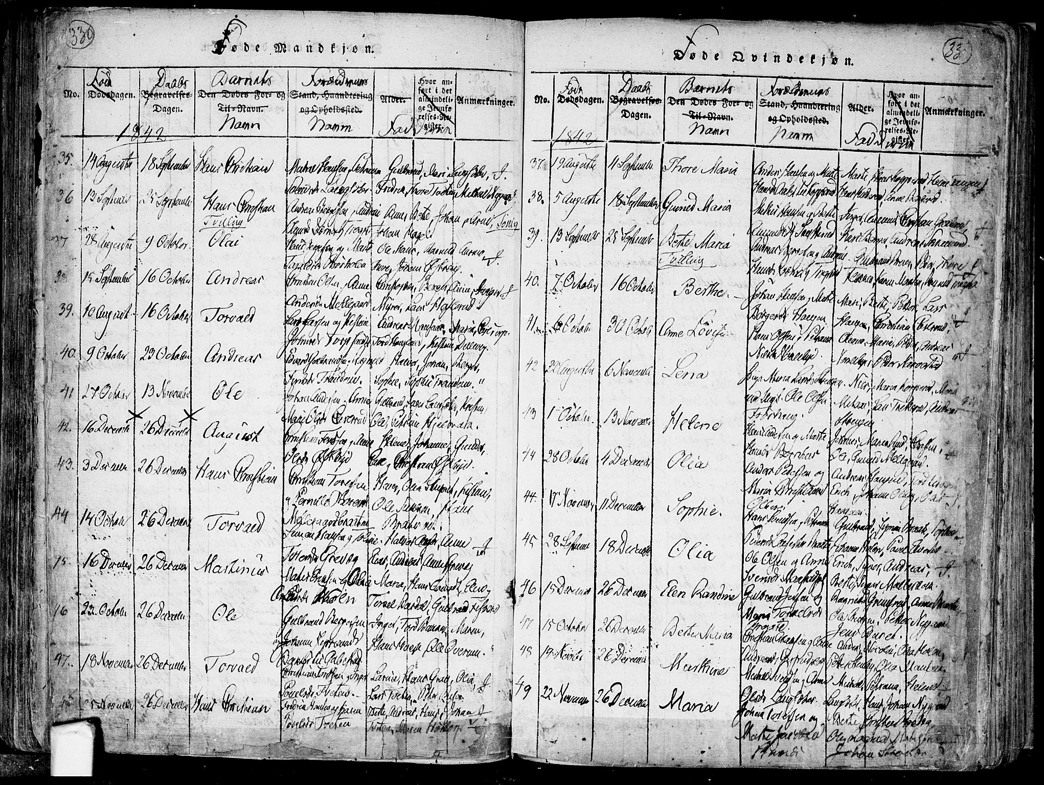 Trøgstad prestekontor Kirkebøker, AV/SAO-A-10925/F/Fa/L0006: Parish register (official) no. I 6, 1815-1844, p. 330-331