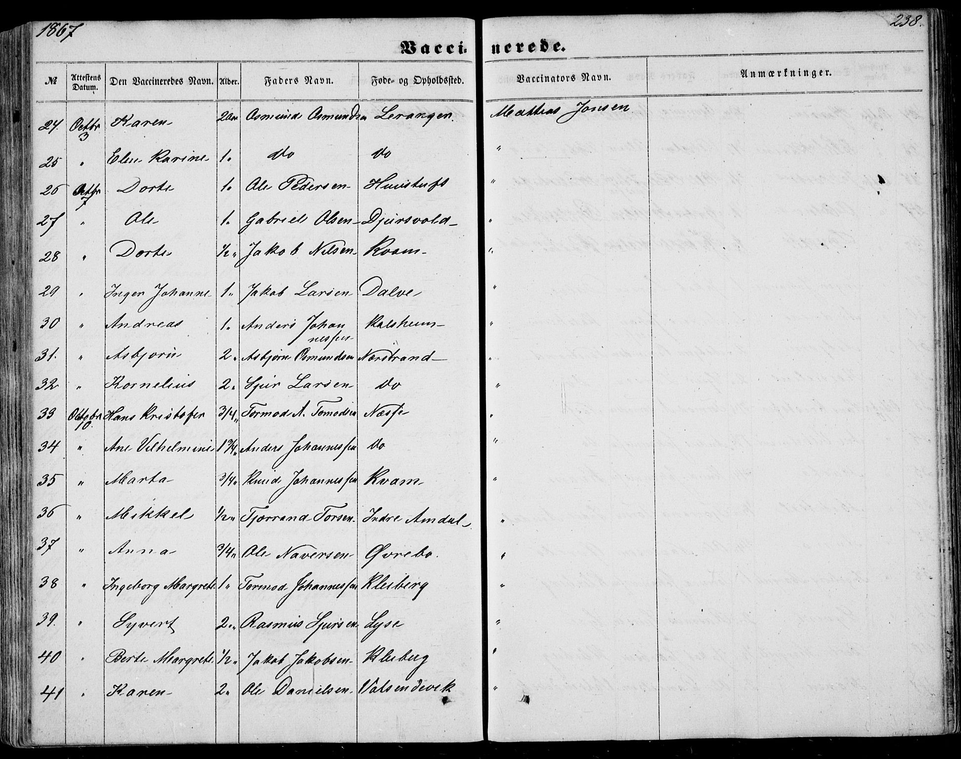 Nedstrand sokneprestkontor, AV/SAST-A-101841/01/IV: Parish register (official) no. A 9, 1861-1876, p. 238