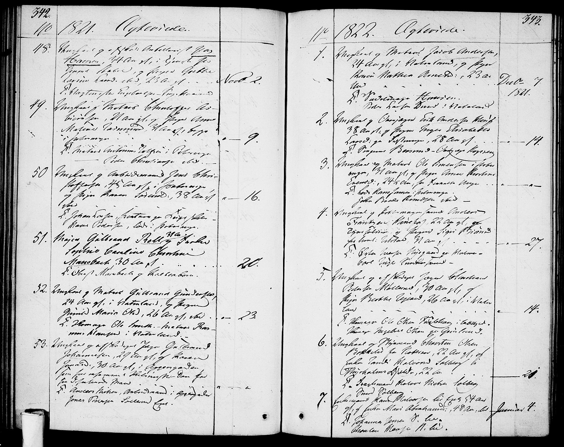 Garnisonsmenigheten Kirkebøker, SAO/A-10846/F/Fa/L0004: Parish register (official) no. 4, 1820-1828, p. 342-343