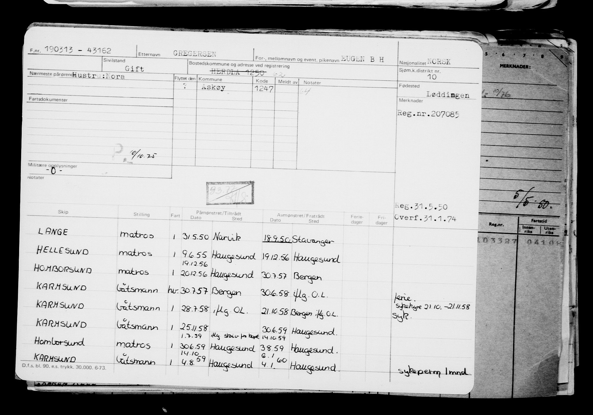 Direktoratet for sjømenn, AV/RA-S-3545/G/Gb/L0111: Hovedkort, 1913, p. 334