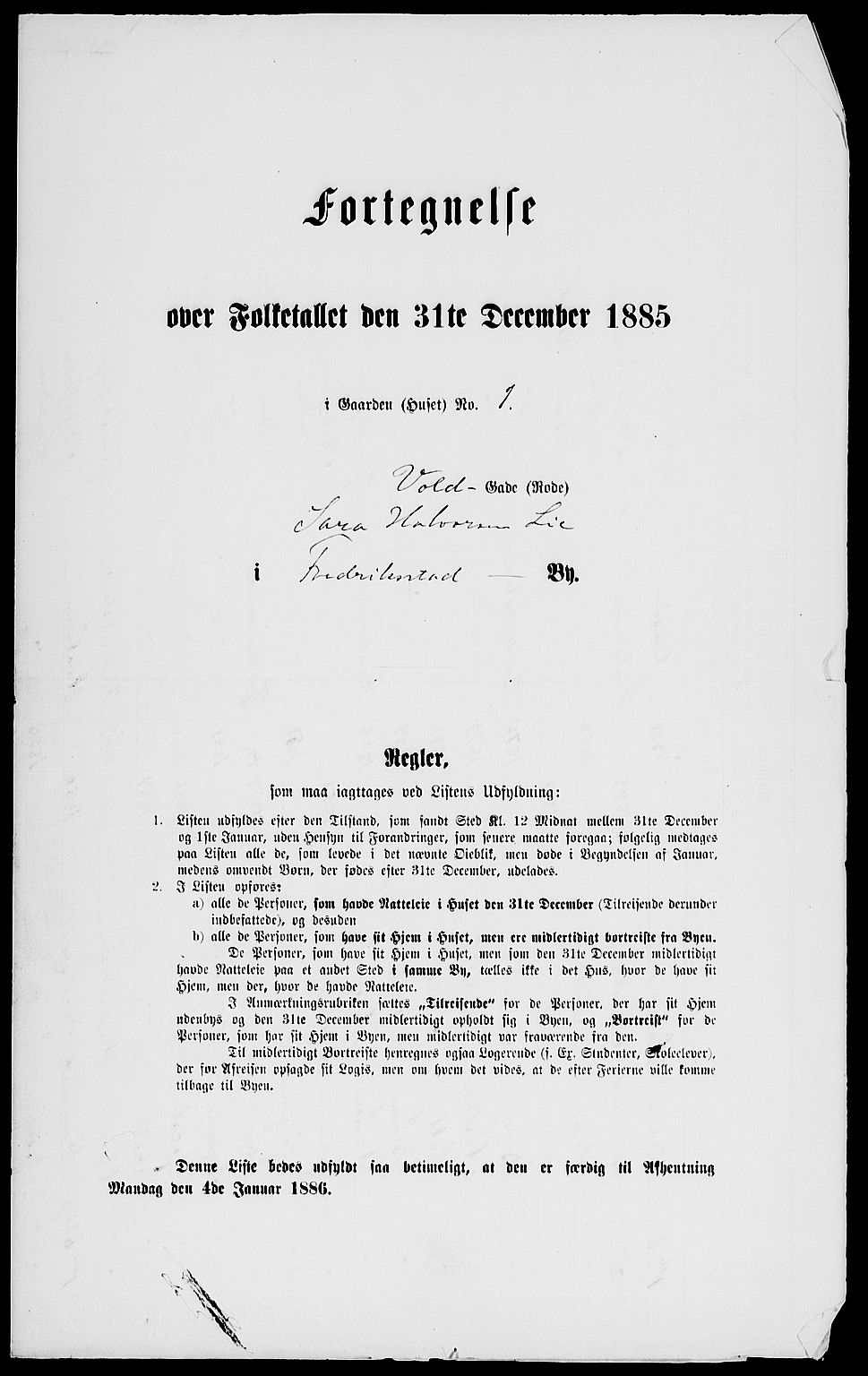 RA, 1885 census for 0103 Fredrikstad, 1885, p. 1636