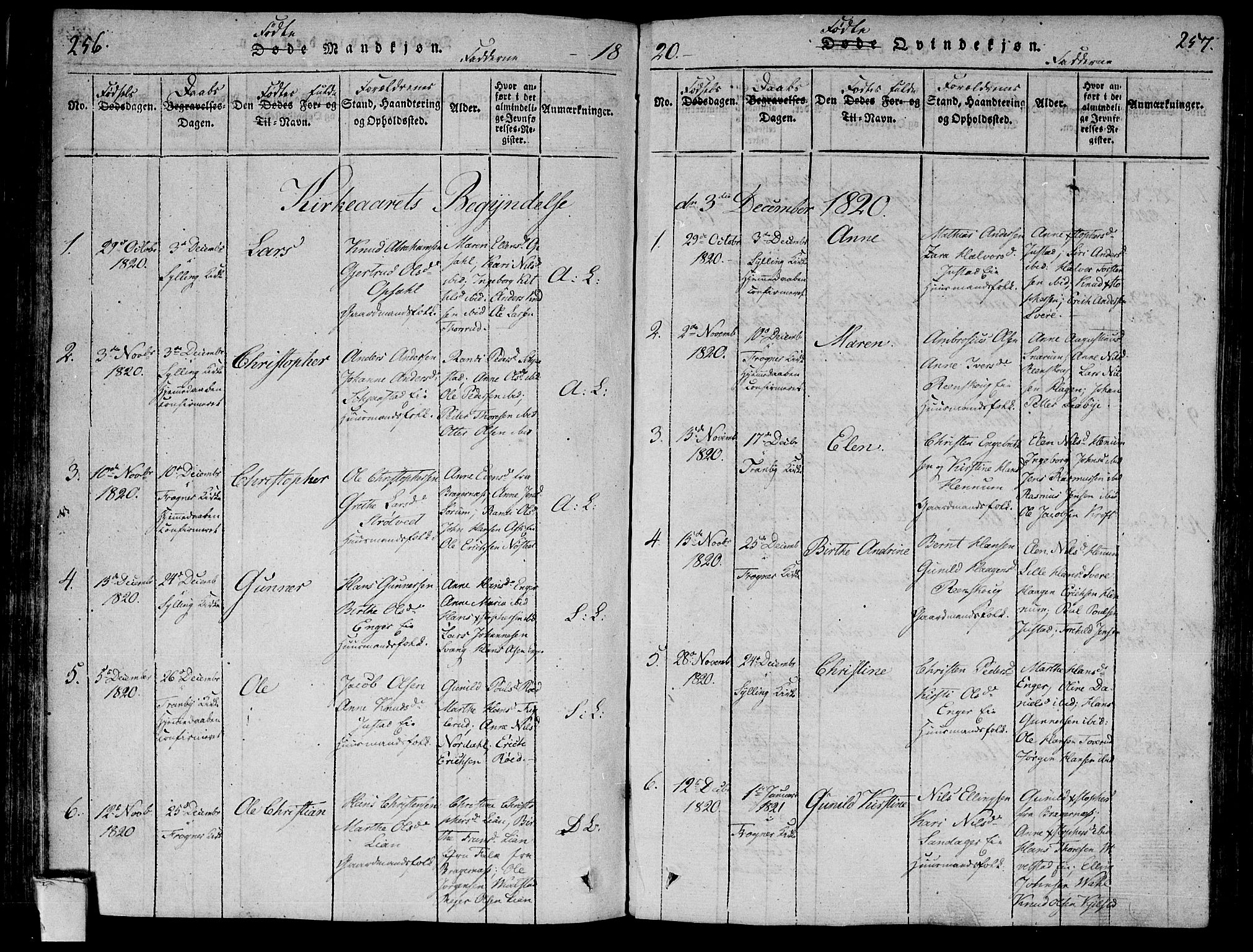 Lier kirkebøker, SAKO/A-230/F/Fa/L0008: Parish register (official) no. I 8, 1813-1825, p. 256-257