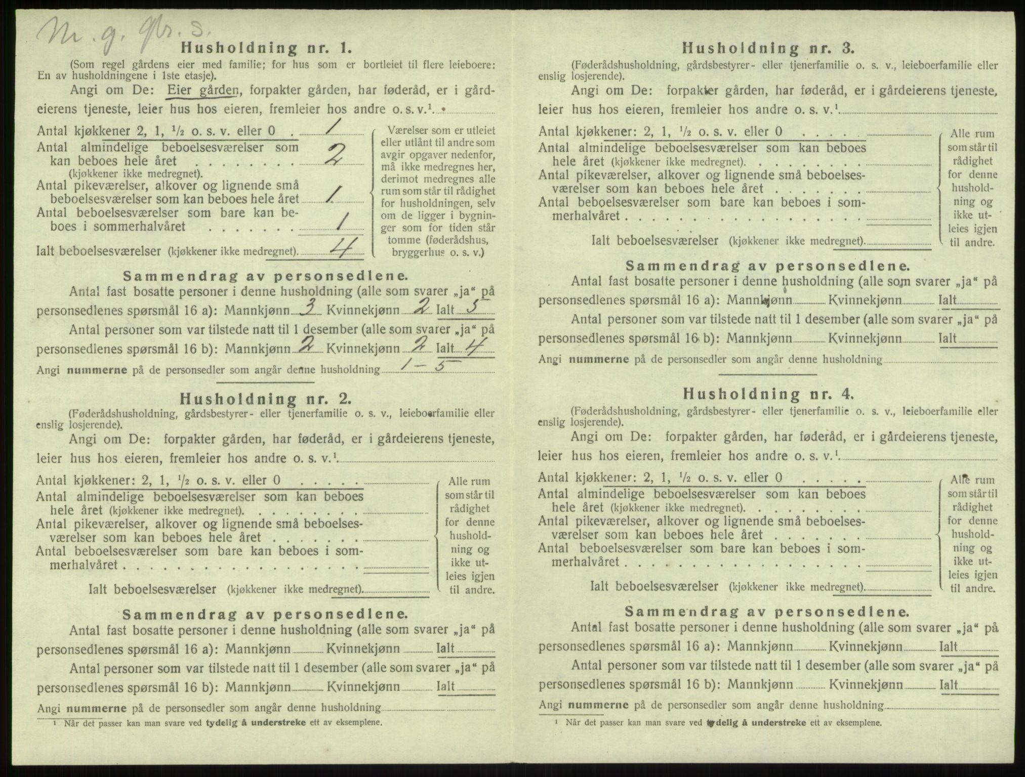 SAB, 1920 census for Lindås, 1920, p. 581