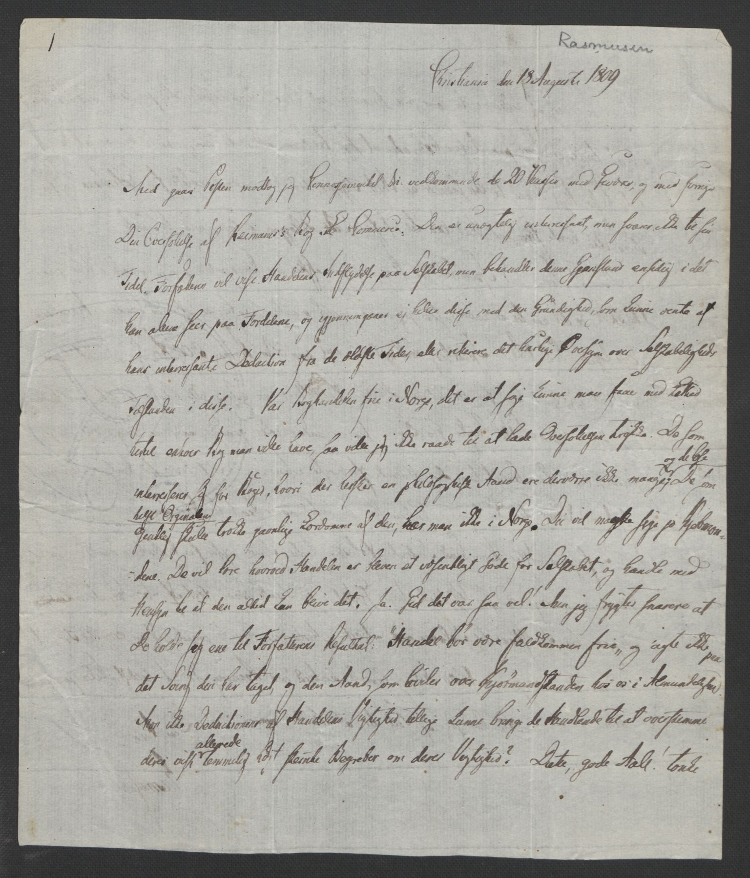 Faye, Andreas, AV/RA-PA-0015/F/Fh/L0026/0001: -- / Smaa-bidrag til Norges historie i det 19de aarhundrede. Særlig brev til J. Aall 1808-1810 og 1815. Endel pakker in folio, p. 78