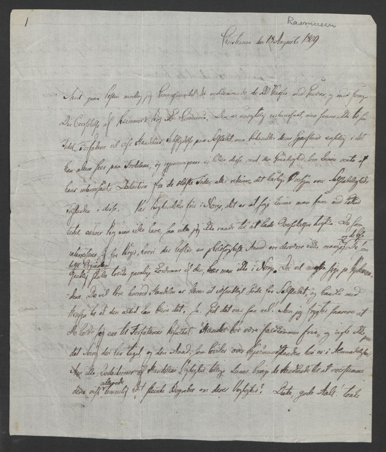 Faye, Andreas, RA/PA-0015/F/Fh/L0026/0001: -- / Smaa-bidrag til Norges historie i det 19de aarhundrede. Særlig brev til J. Aall 1808-1810 og 1815. Endel pakker in folio, p. 78