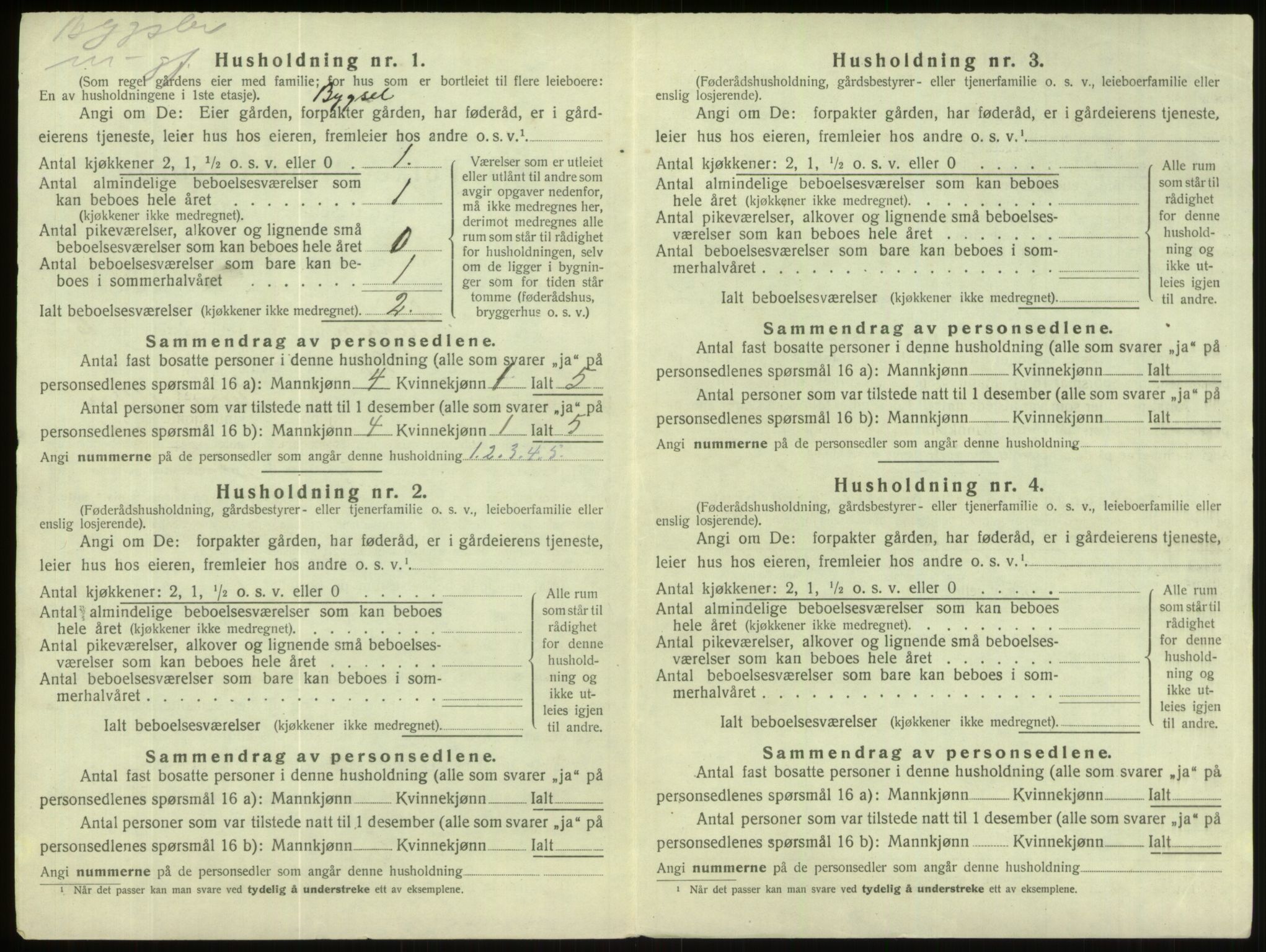 SAB, 1920 census for Gloppen, 1920, p. 493