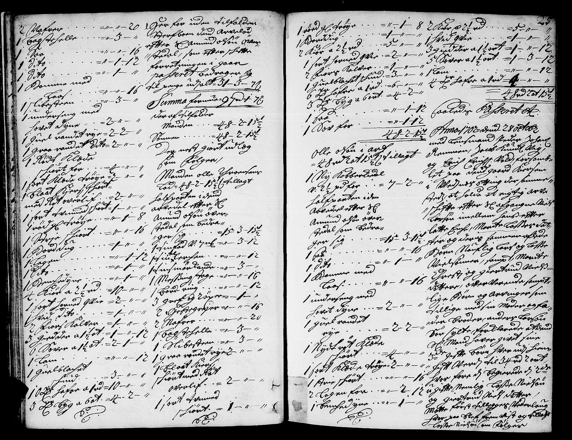 Romsdal sorenskriveri, AV/SAT-A-4149/1/3/3A/L0004: Skifteprotokoll, 1702-1706, p. 24b-25a