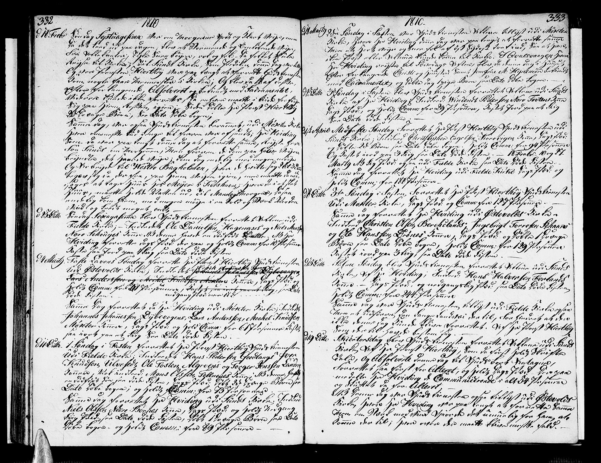 Sund sokneprestembete, AV/SAB-A-99930: Parish register (official) no. A 7, 1796-1815, p. 332-333