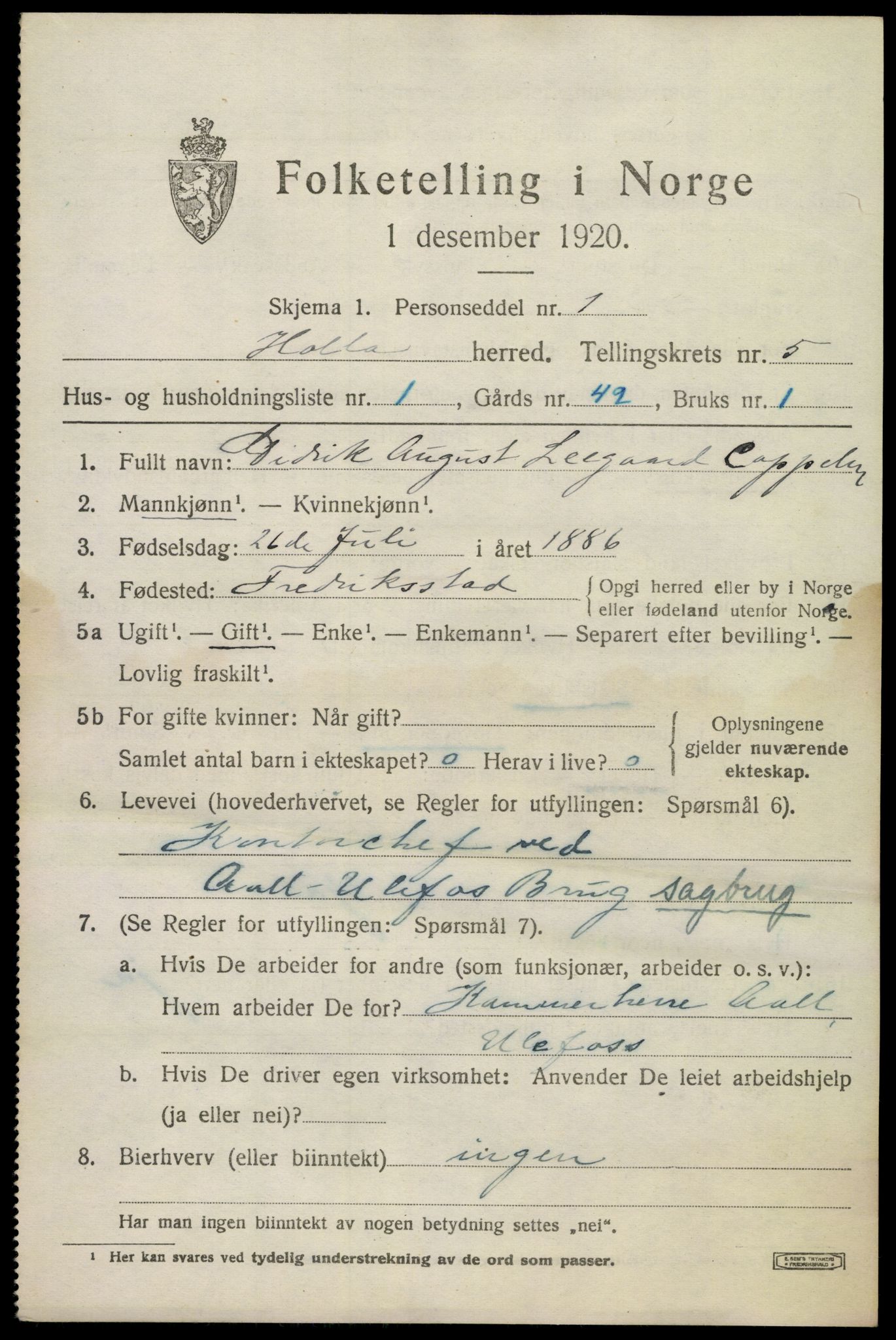 SAKO, 1920 census for Holla, 1920, p. 4069