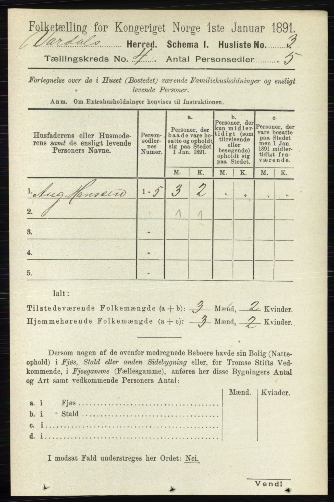 RA, 1891 census for 0527 Vardal, 1891, p. 1498