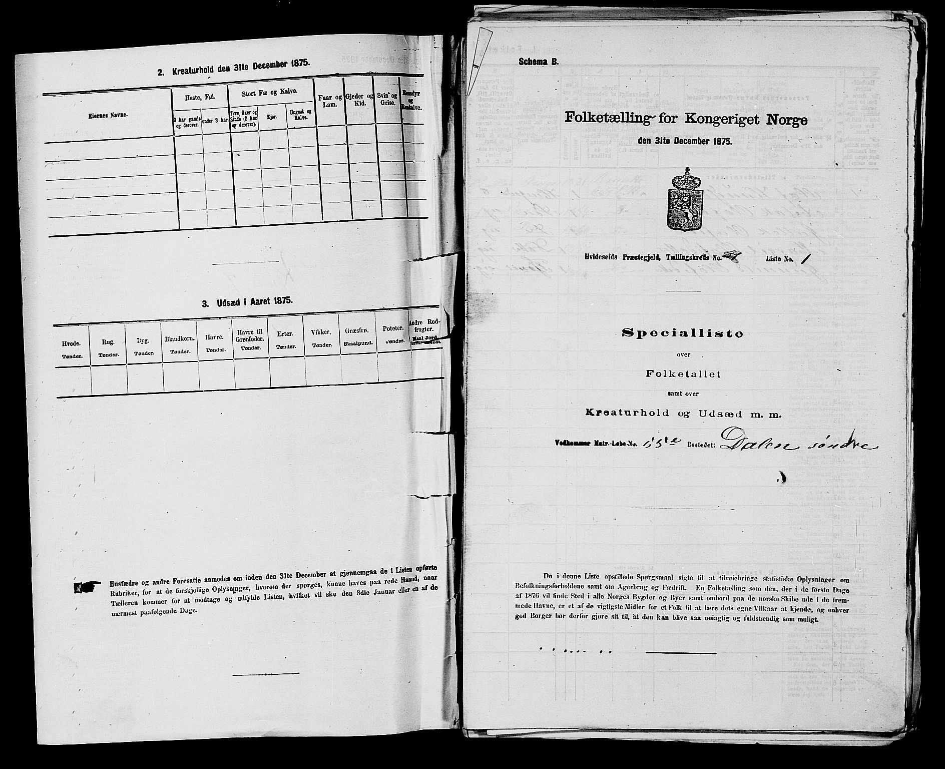 SAKO, 1875 census for 0829P Kviteseid, 1875, p. 575