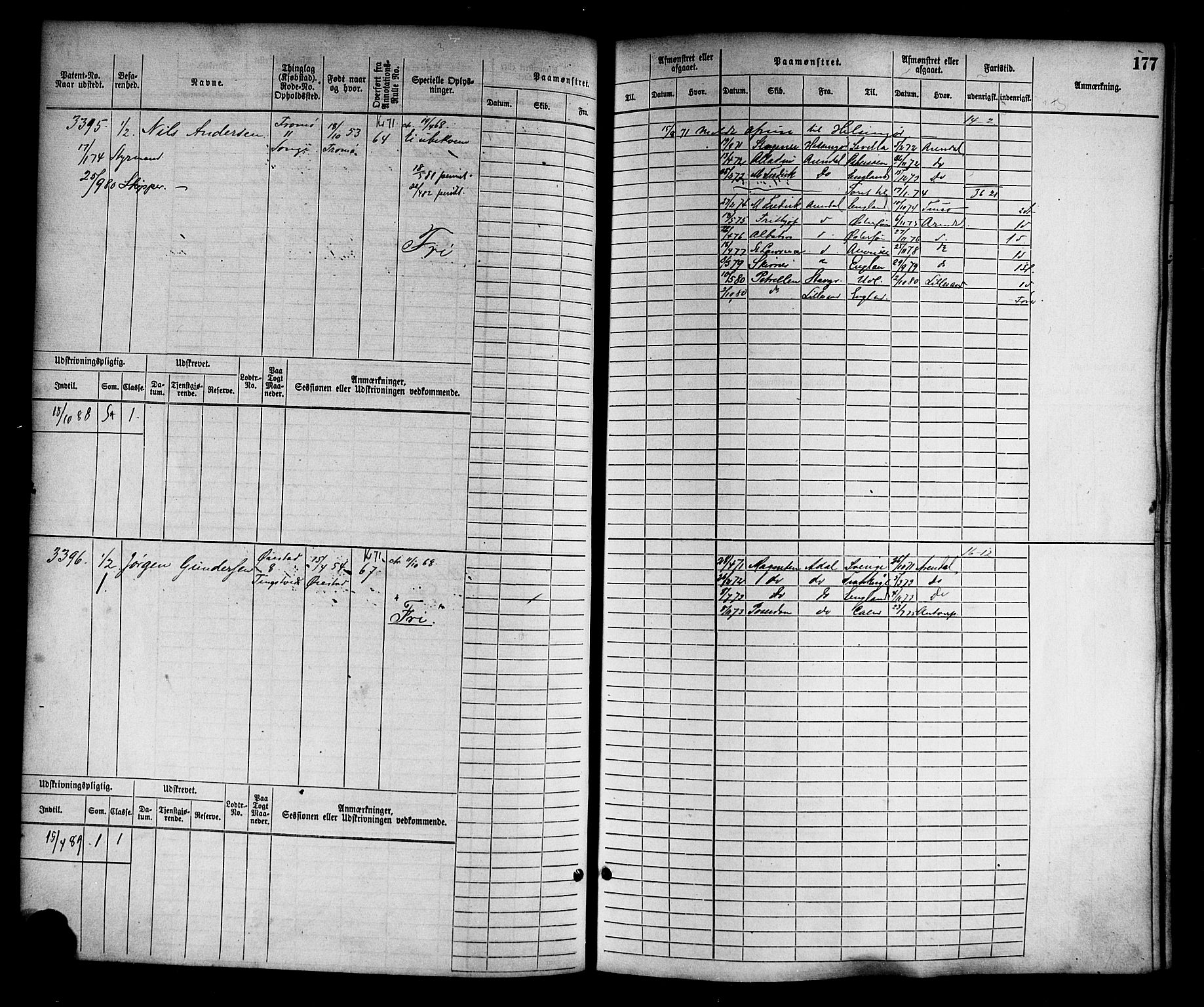 Arendal mønstringskrets, AV/SAK-2031-0012/F/Fb/L0014: Hovedrulle nr 3045-3806, S-12, 1868-1900, p. 182