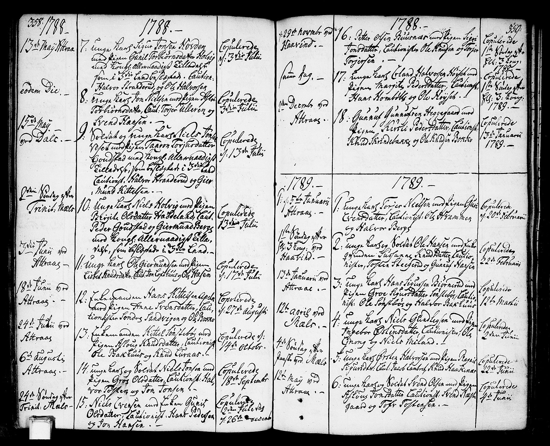 Tinn kirkebøker, SAKO/A-308/F/Fa/L0002: Parish register (official) no. I 2, 1757-1810, p. 358-359