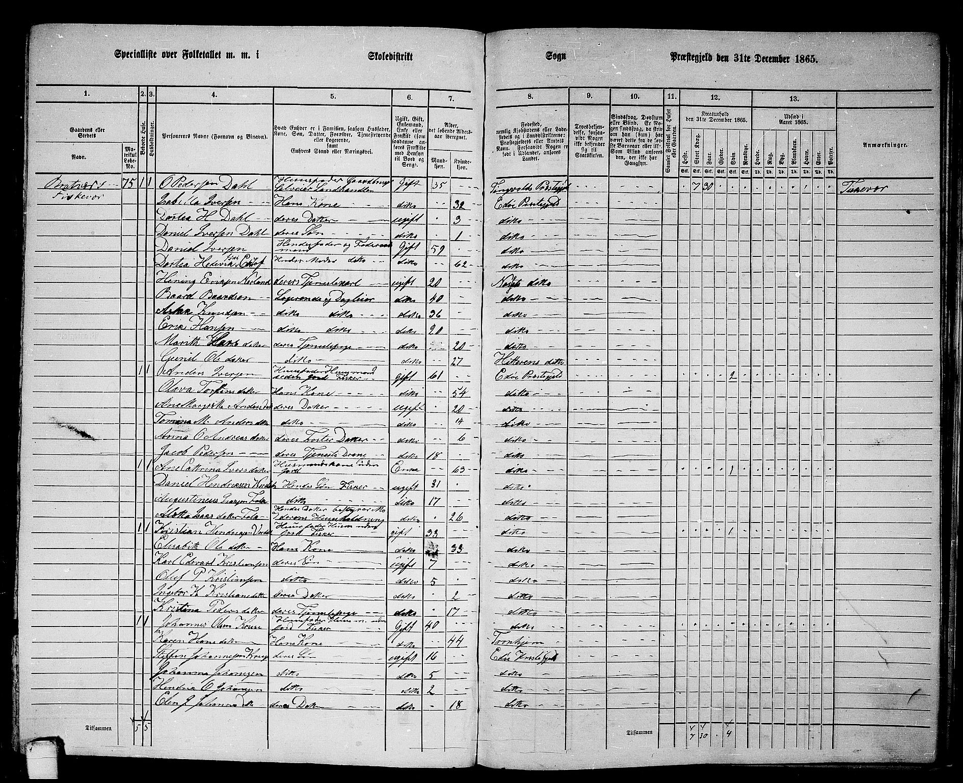 RA, 1865 census for Edøy, 1865, p. 132