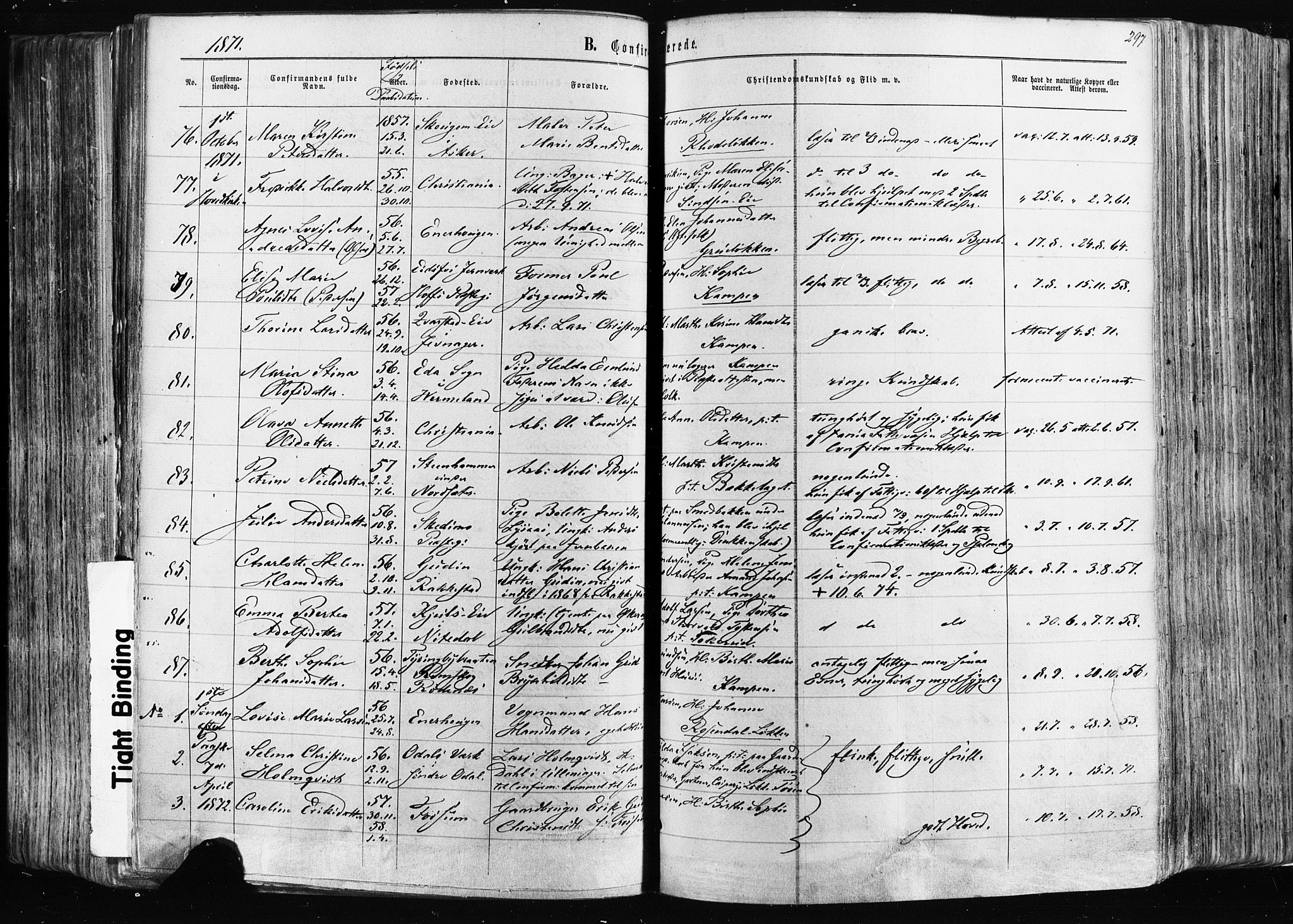 Østre Aker prestekontor Kirkebøker, AV/SAO-A-10840/F/Fa/L0003: Parish register (official) no. I 3, 1869-1875, p. 297