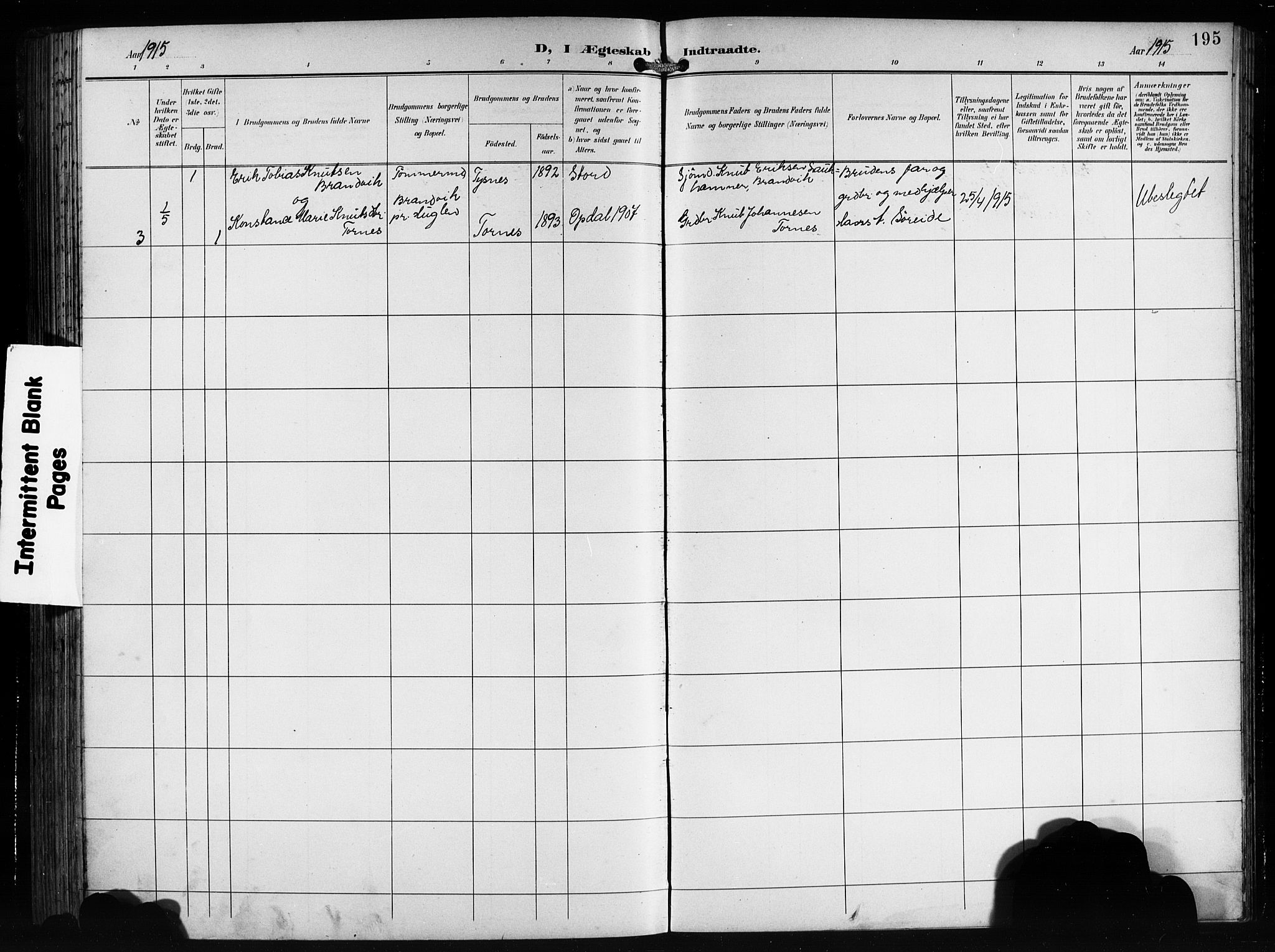 Tysnes sokneprestembete, AV/SAB-A-78601/H/Hab: Parish register (copy) no. E 3, 1897-1913, p. 194