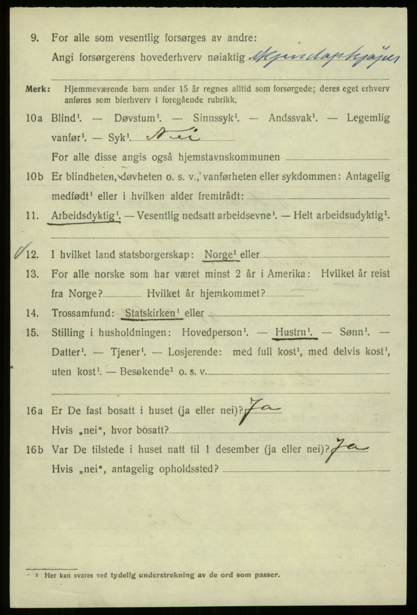 SAB, 1920 census for Bergen, 1920, p. 198358