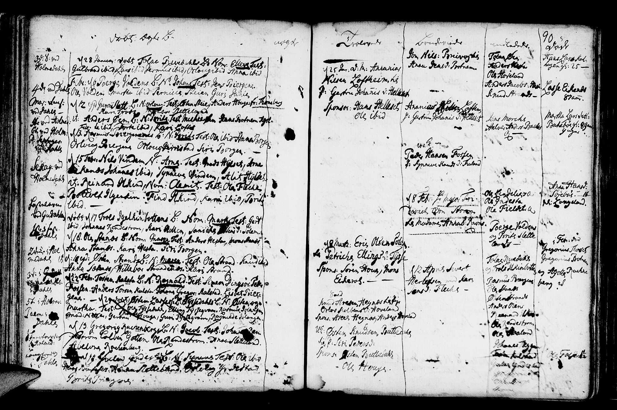 Fjaler sokneprestembete, SAB/A-79801/H/Haa/Haaa/L0001: Parish register (official) no. A 1, 1755-1778, p. 90