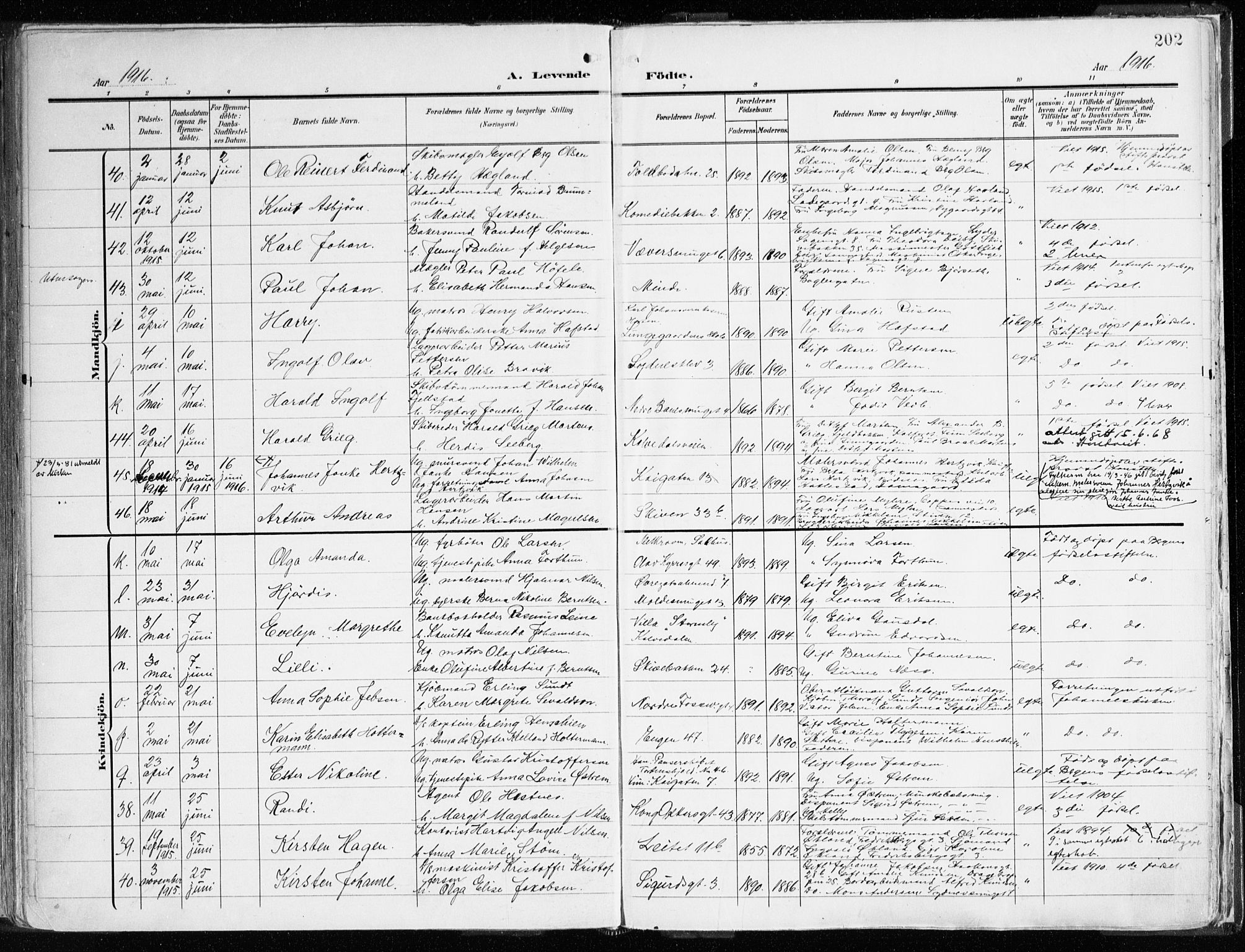 Domkirken sokneprestembete, SAB/A-74801/H/Haa/L0025: Parish register (official) no. B 8, 1903-1925, p. 202