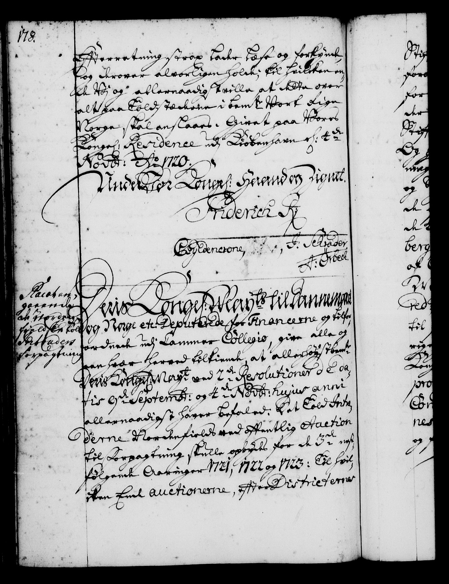 Rentekammeret, Kammerkanselliet, AV/RA-EA-3111/G/Gg/Gga/L0001: Norsk ekspedisjonsprotokoll med register (merket RK 53.1), 1720-1723, p. 178