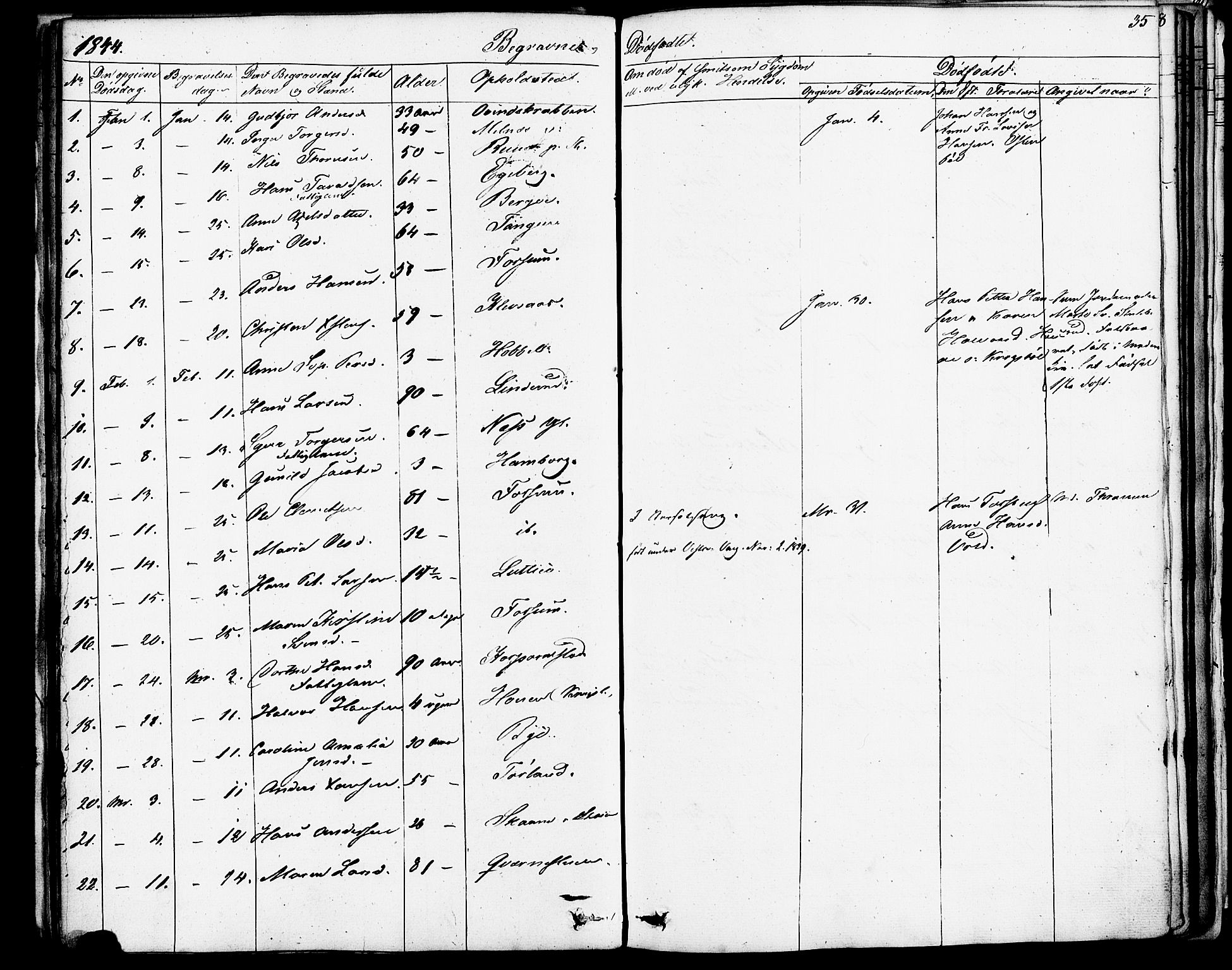 Enebakk prestekontor Kirkebøker, AV/SAO-A-10171c/F/Fa/L0013: Parish register (official) no. I 13, 1832-1882, p. 35