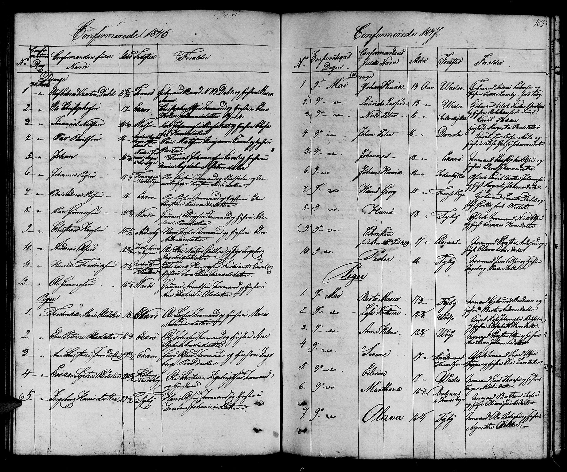 Vadsø sokneprestkontor, SATØ/S-1325/H/Hb/L0001klokker: Parish register (copy) no. 1, 1843-1853, p. 103