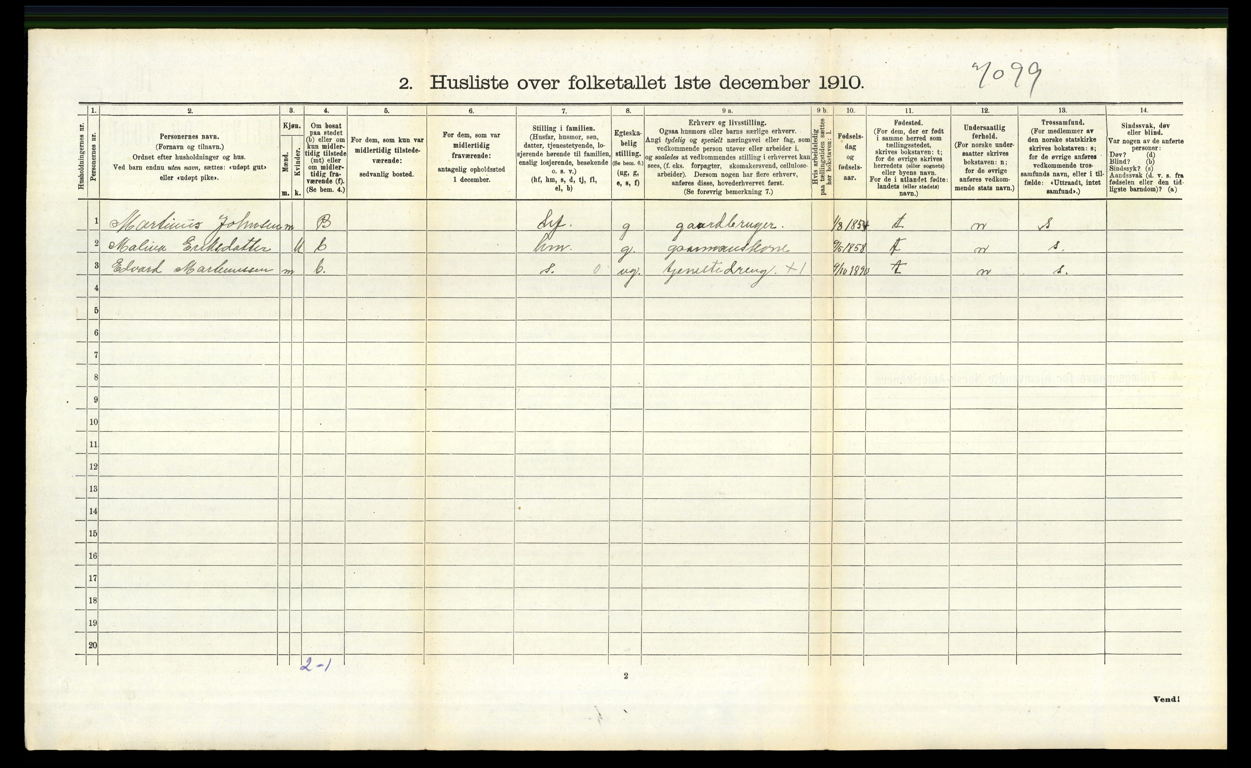 RA, 1910 census for Lindås, 1910, p. 1249