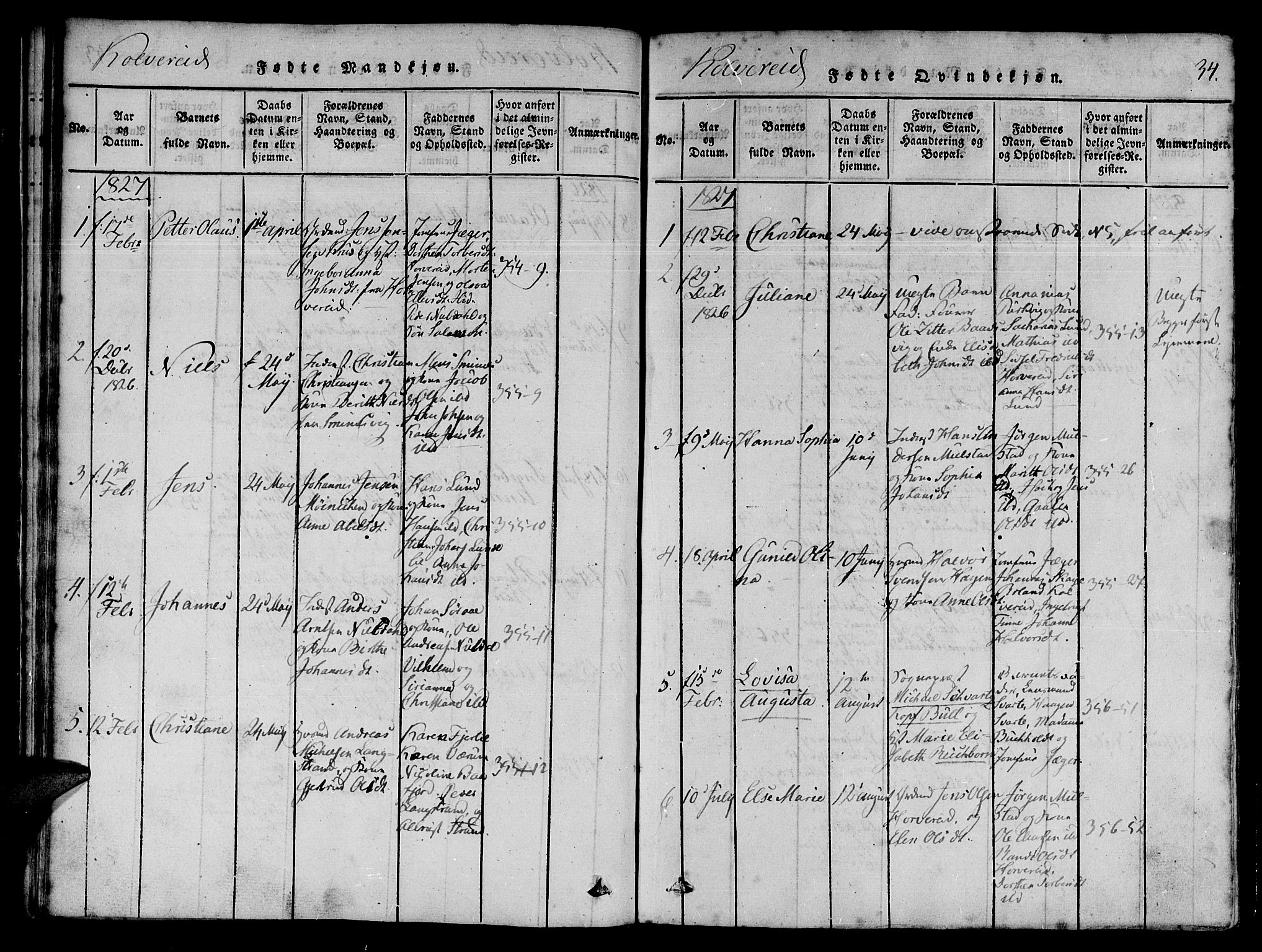 Ministerialprotokoller, klokkerbøker og fødselsregistre - Nord-Trøndelag, SAT/A-1458/780/L0636: Parish register (official) no. 780A03 /1, 1815-1830, p. 34