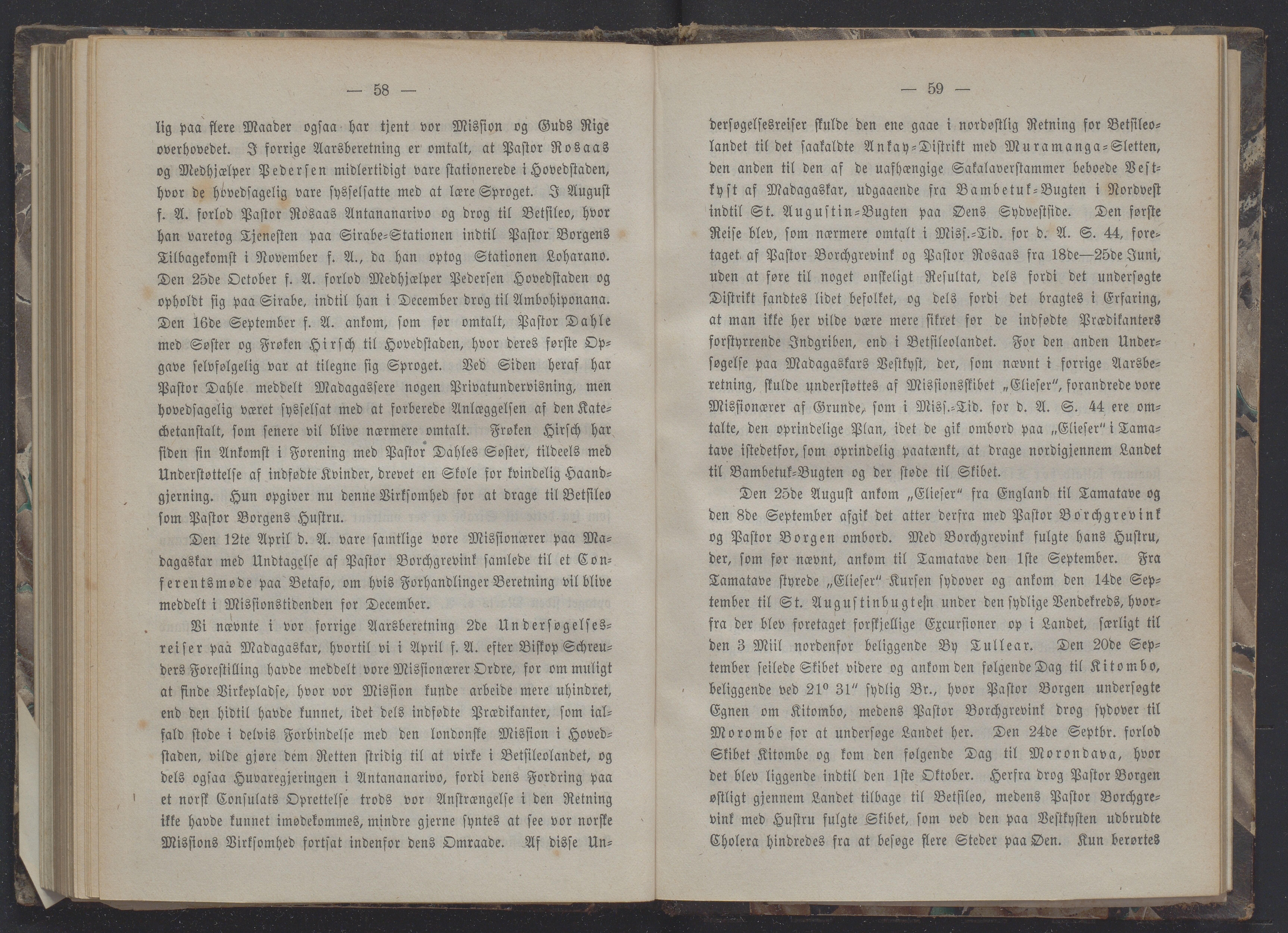 Det Norske Misjonsselskap - hovedadministrasjonen, VID/MA-A-1045/D/Db/Dba/L0337/0010: Beretninger, Bøker, Skrifter o.l   / Årsberetninger 29 , 1871, p. 58-59