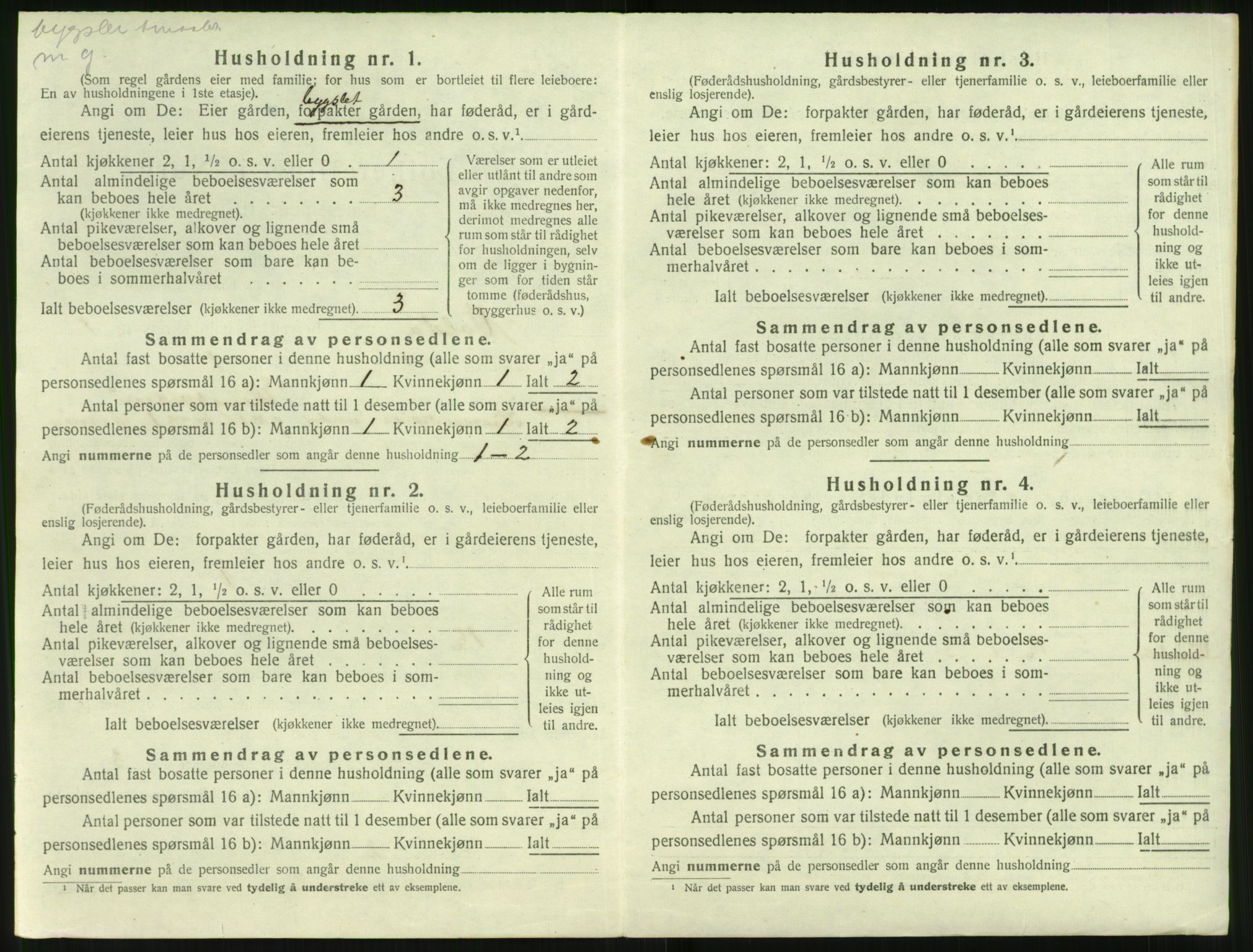 SAT, 1920 census for Volda, 1920, p. 111