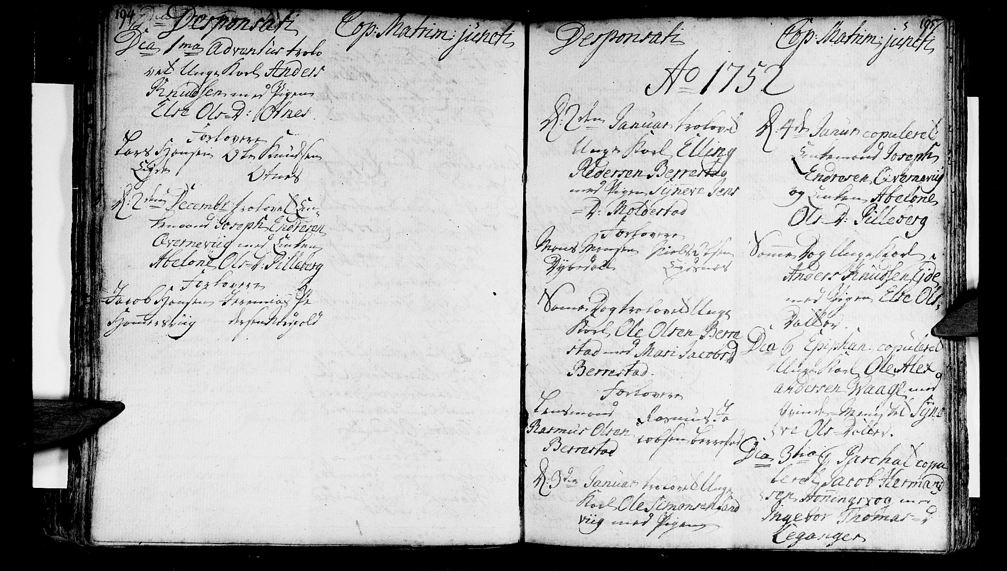 Selje sokneprestembete, SAB/A-99938/H/Ha/Haa/Haaa: Parish register (official) no. A 4, 1743-1759, p. 194-195