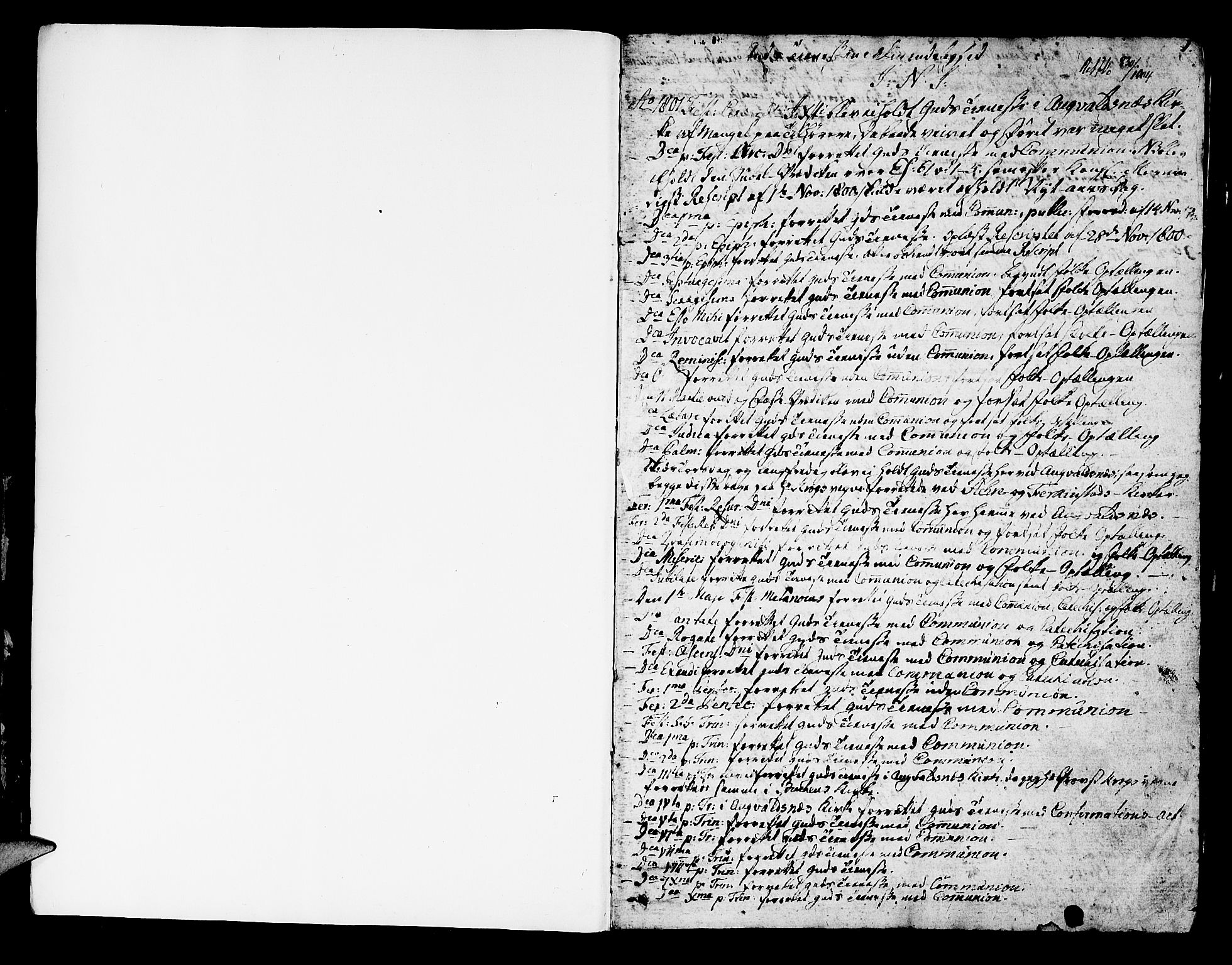 Avaldsnes sokneprestkontor, SAST/A -101851/H/Ha/Haa/L0003: Parish register (official) no. A 3, 1801-1817, p. 1