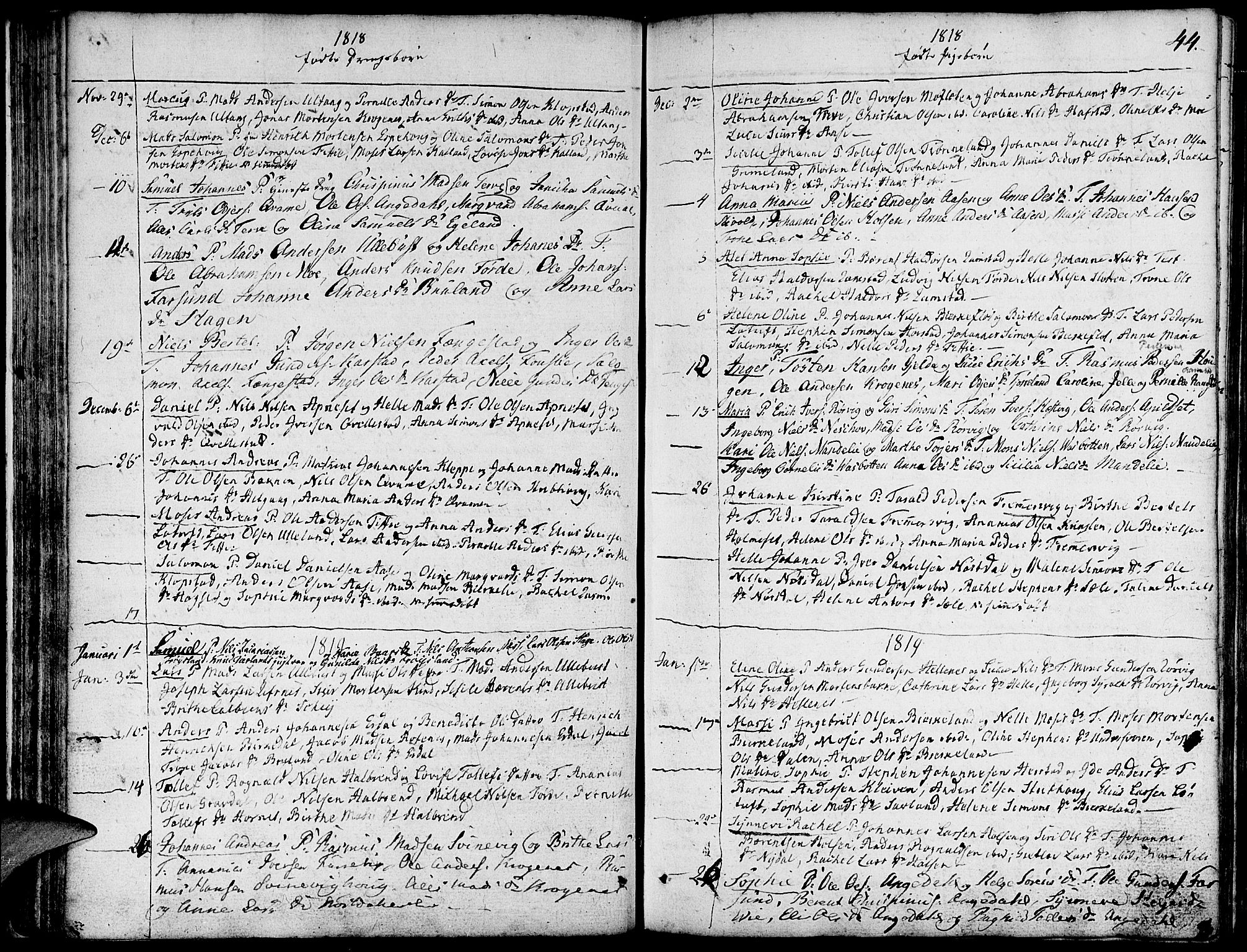Førde sokneprestembete, SAB/A-79901/H/Haa/Haaa/L0005: Parish register (official) no. A 5, 1803-1821, p. 44
