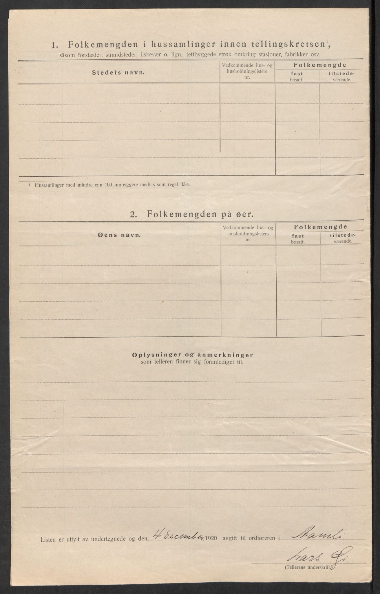 SAK, 1920 census for Åmli, 1920, p. 8