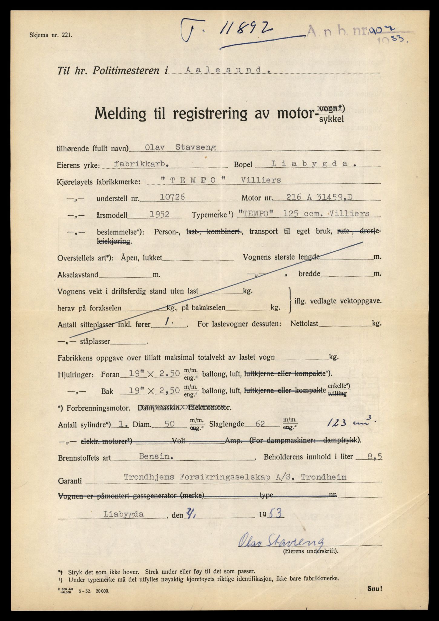 Møre og Romsdal vegkontor - Ålesund trafikkstasjon, AV/SAT-A-4099/F/Fe/L0031: Registreringskort for kjøretøy T 11800 - T 11996, 1927-1998, p. 1693
