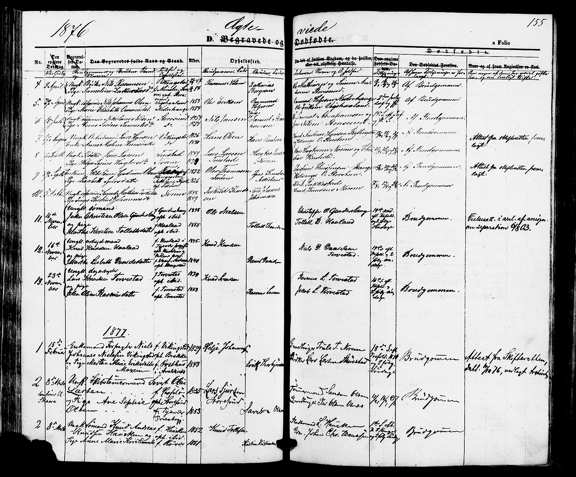 Torvastad sokneprestkontor, SAST/A -101857/H/Ha/Haa/L0010: Parish register (official) no. A 10, 1857-1878, p. 155
