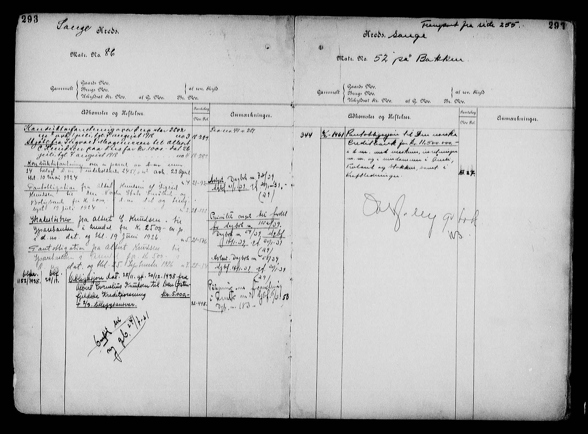 Arendal byfogd, AV/SAK-1222-0001/G/Ga/L0015: Mortgage register no. 13, 1860-1960, p. 293