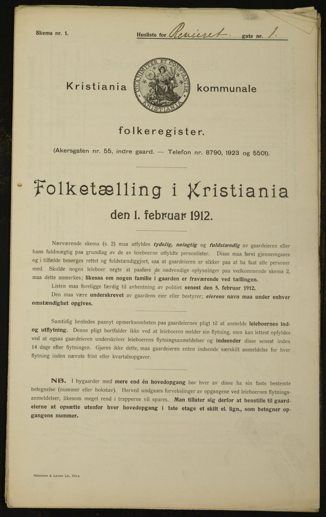 OBA, Municipal Census 1912 for Kristiania, 1912, p. 83045