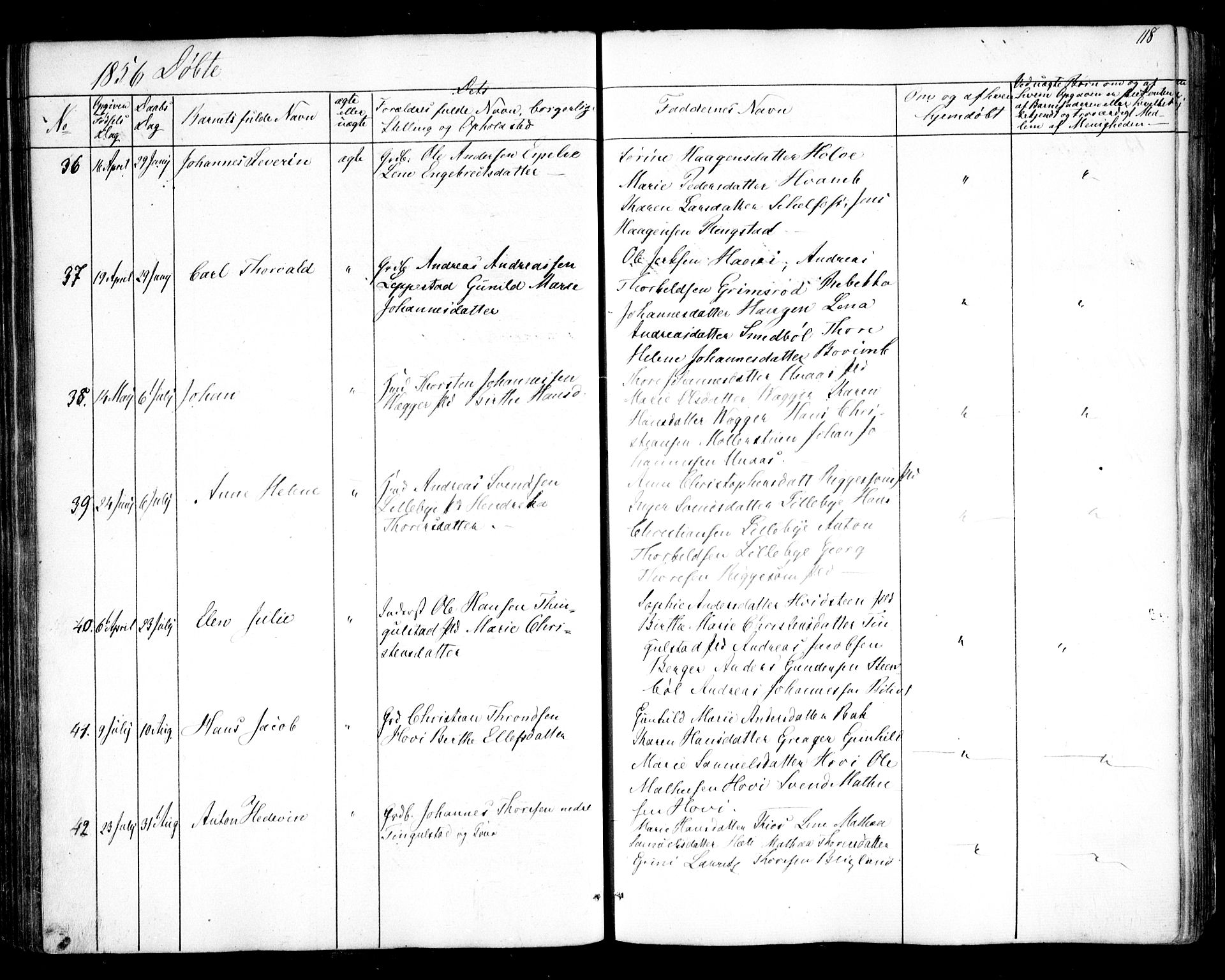 Hobøl prestekontor Kirkebøker, AV/SAO-A-2002/F/Fa/L0003: Parish register (official) no. I 3, 1842-1864, p. 118