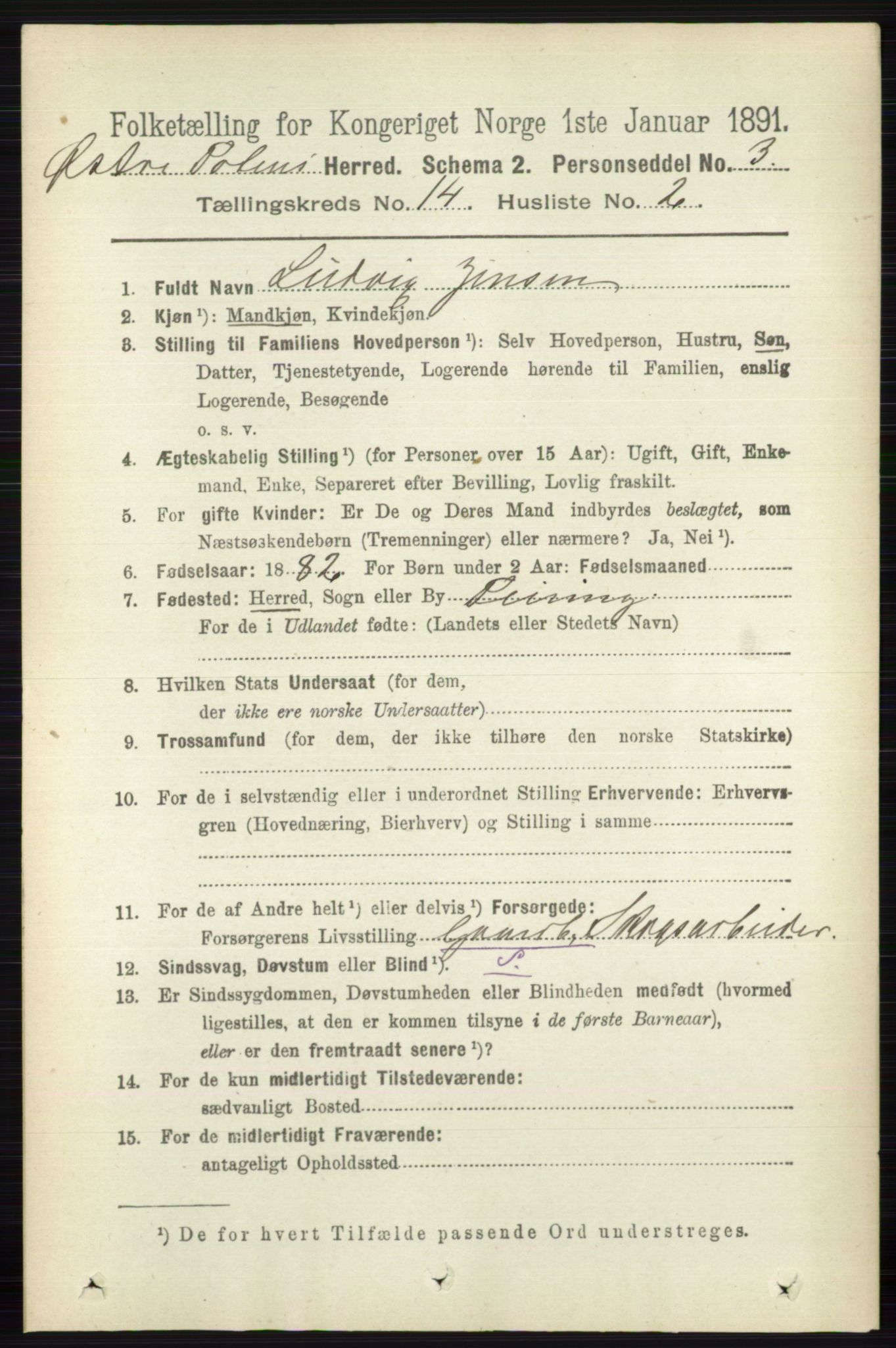 RA, 1891 census for 0528 Østre Toten, 1891, p. 9072