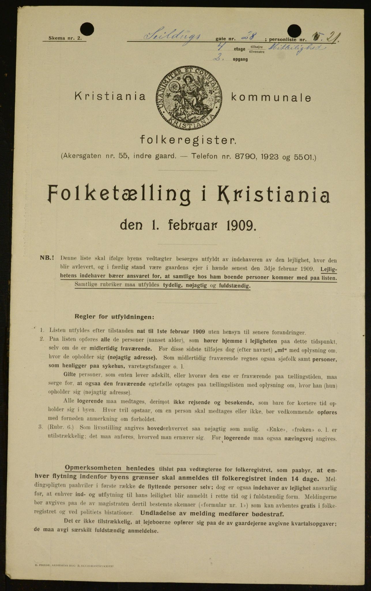 OBA, Municipal Census 1909 for Kristiania, 1909, p. 85870