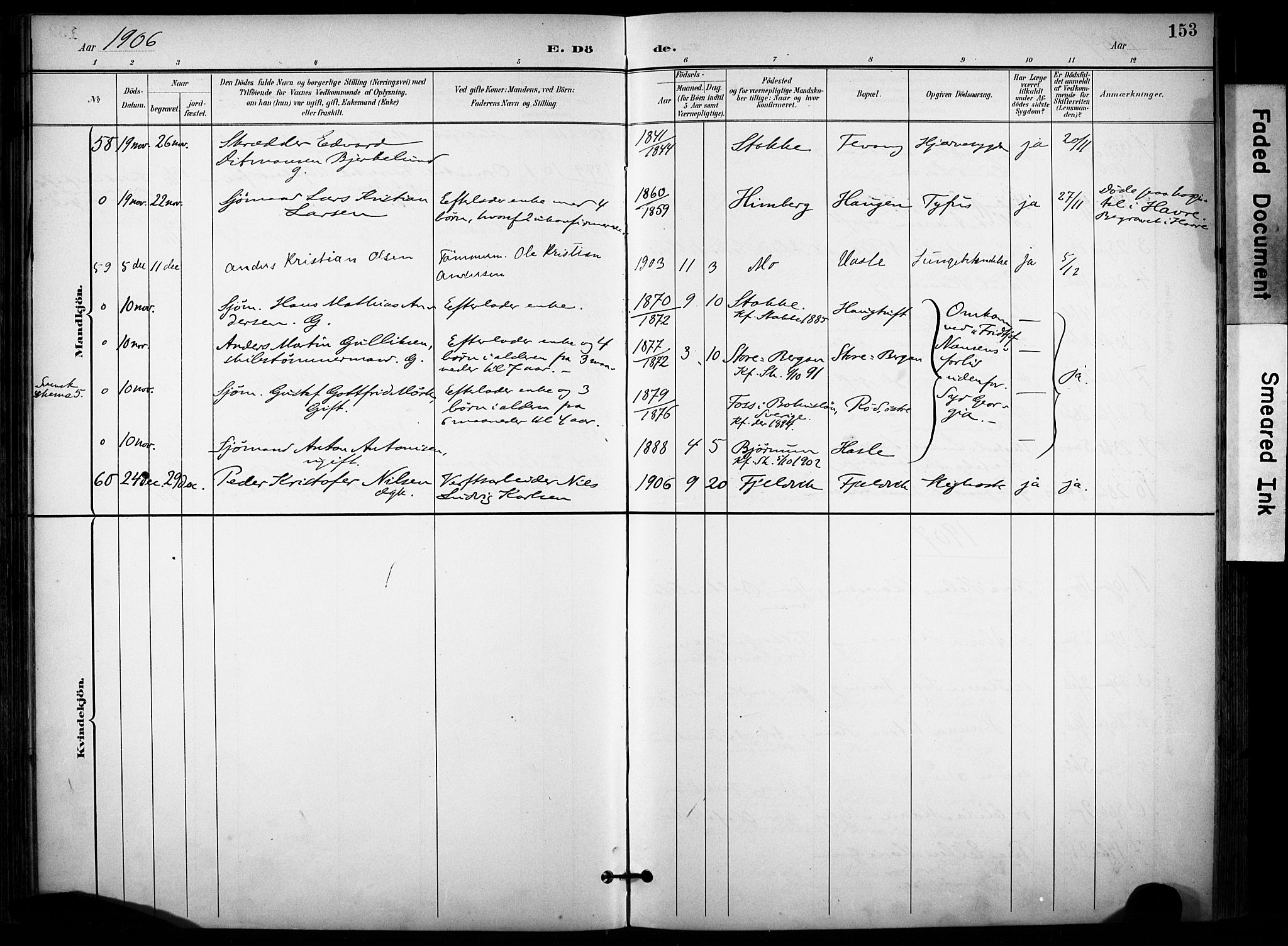 Sandar kirkebøker, AV/SAKO-A-243/F/Fa/L0015: Parish register (official) no. 15, 1896-1907, p. 153