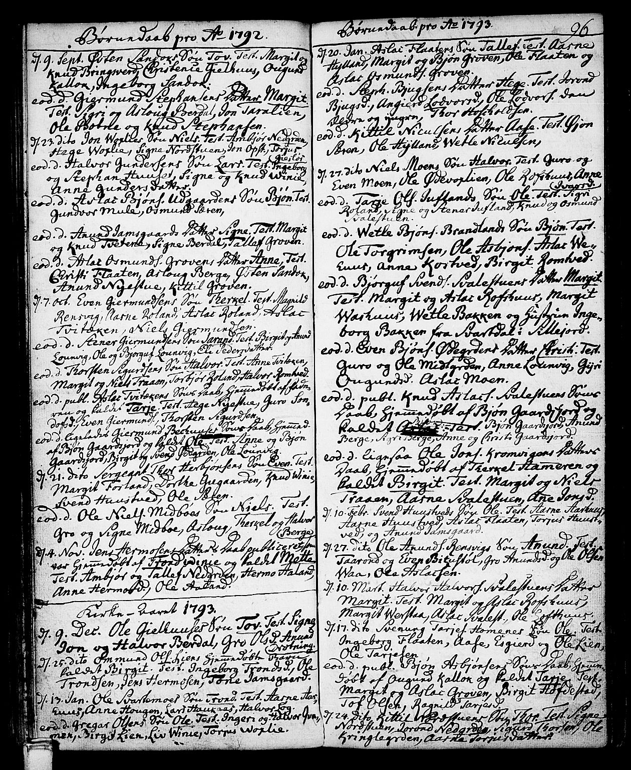 Vinje kirkebøker, SAKO/A-312/F/Fa/L0002: Parish register (official) no. I 2, 1767-1814, p. 96