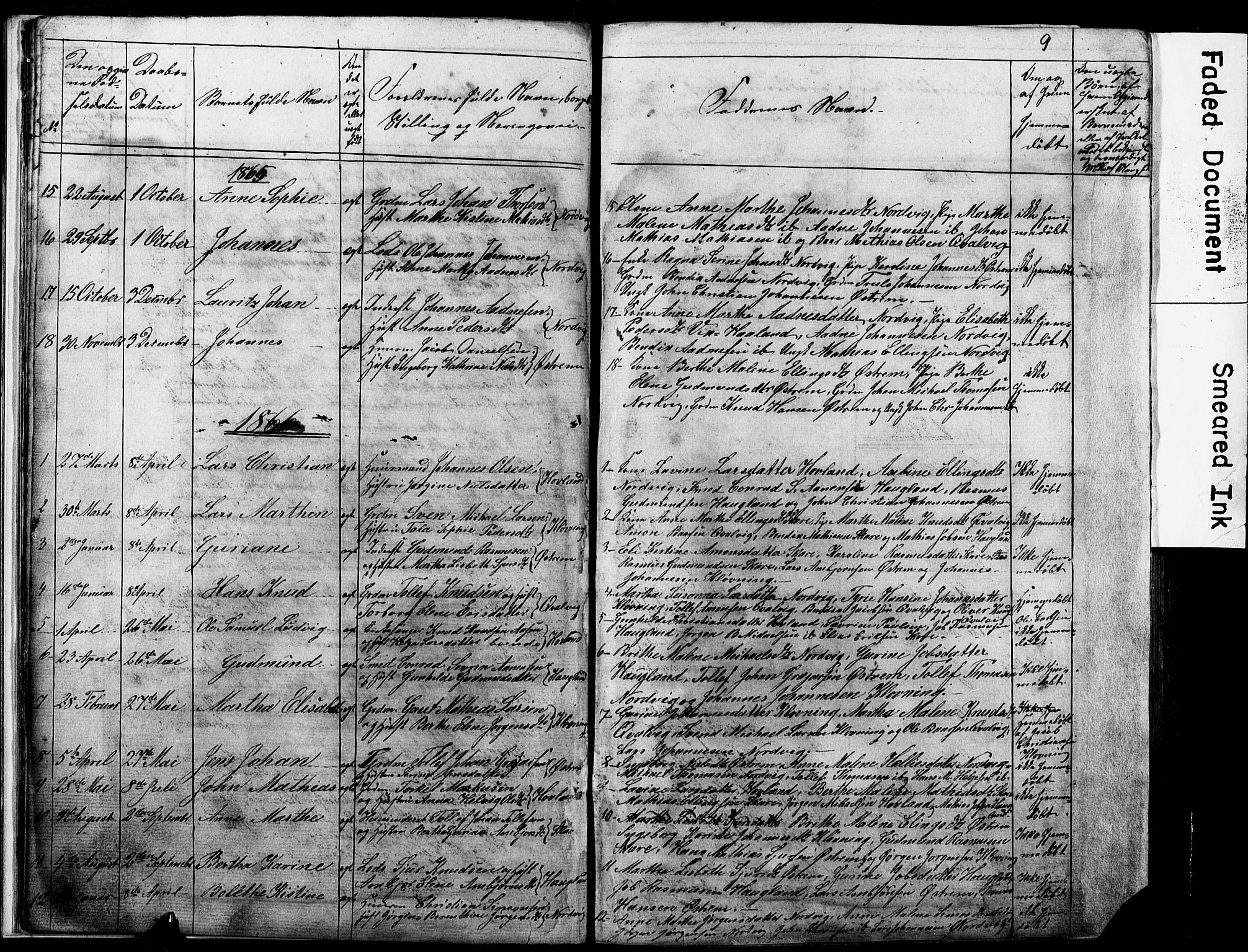 Torvastad sokneprestkontor, SAST/A -101857/H/Ha/Hab/L0005: Parish register (copy) no. B 5, 1857-1908, p. 9