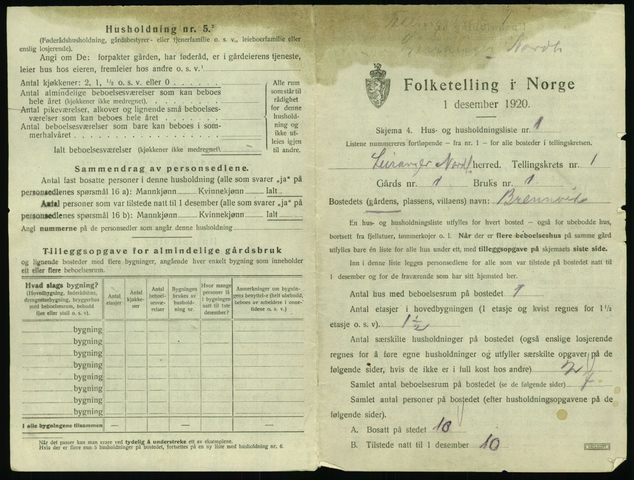 SAT, 1920 census for Leiranger, 1920, p. 31