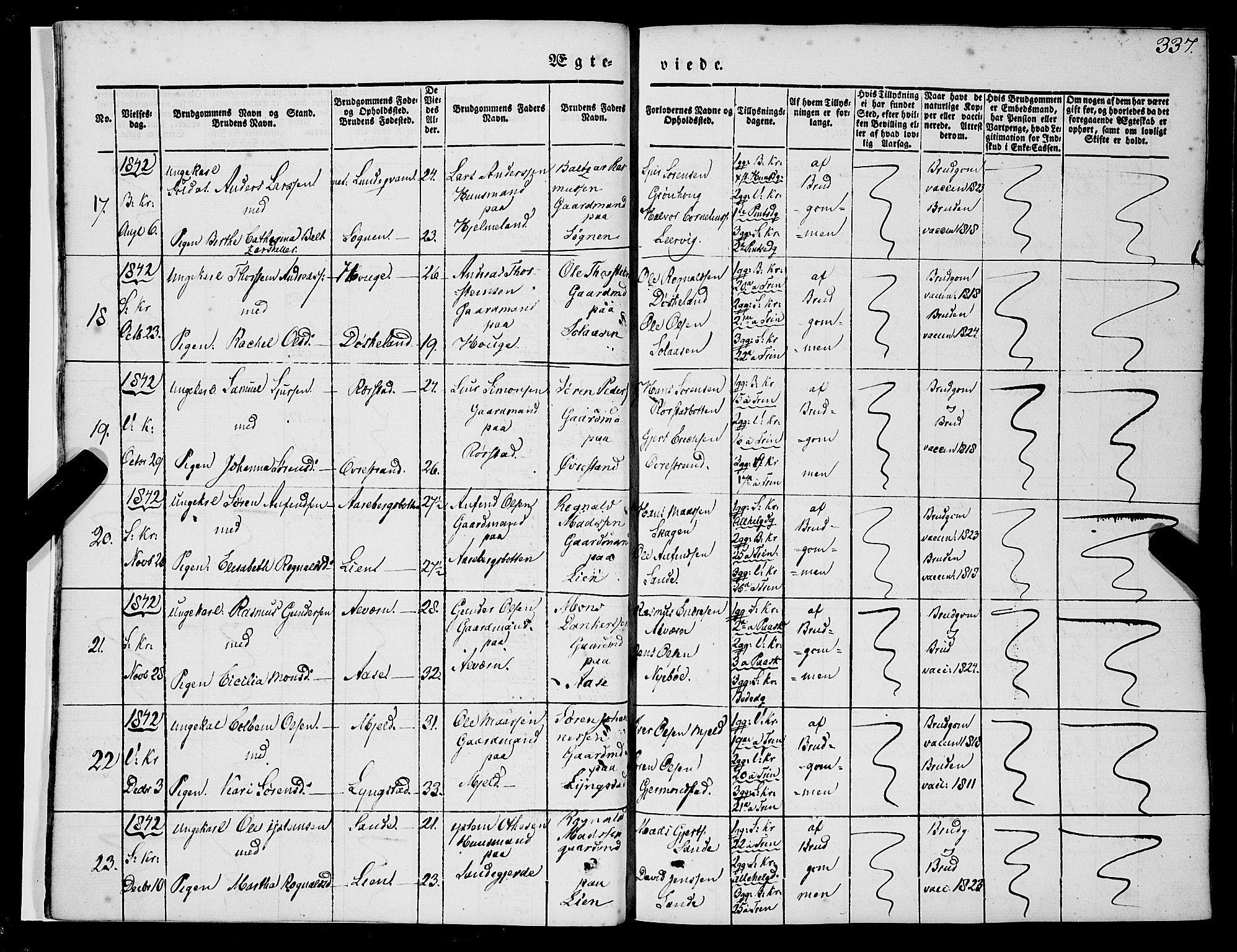 Gaular sokneprestembete, SAB/A-80001/H/Haa: Parish register (official) no. A 4II, 1841-1859, p. 337