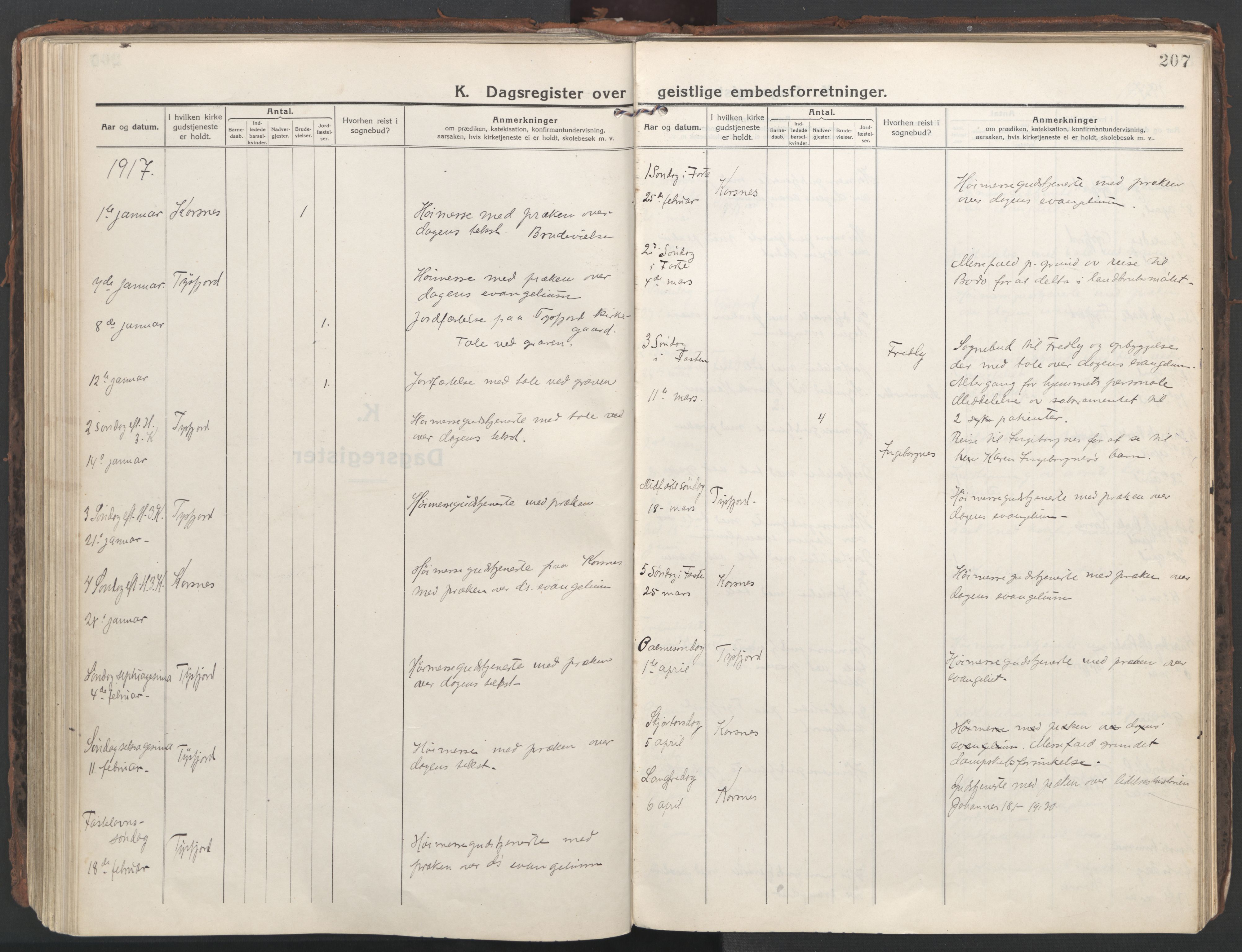 Ministerialprotokoller, klokkerbøker og fødselsregistre - Nordland, AV/SAT-A-1459/861/L0872: Parish register (official) no. 861A07, 1915-1924, p. 207