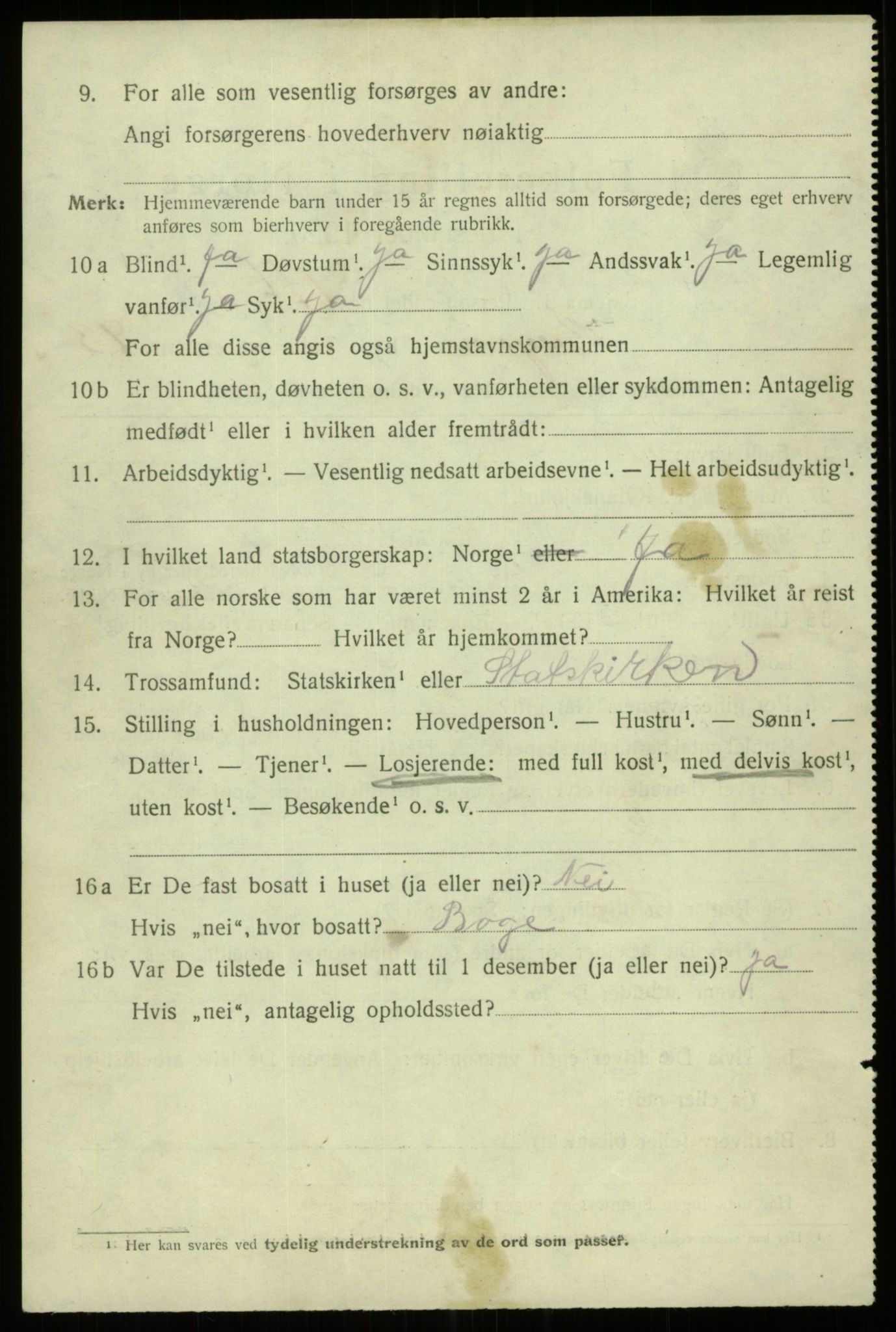 SAB, 1920 census for Bergen, 1920, p. 166414