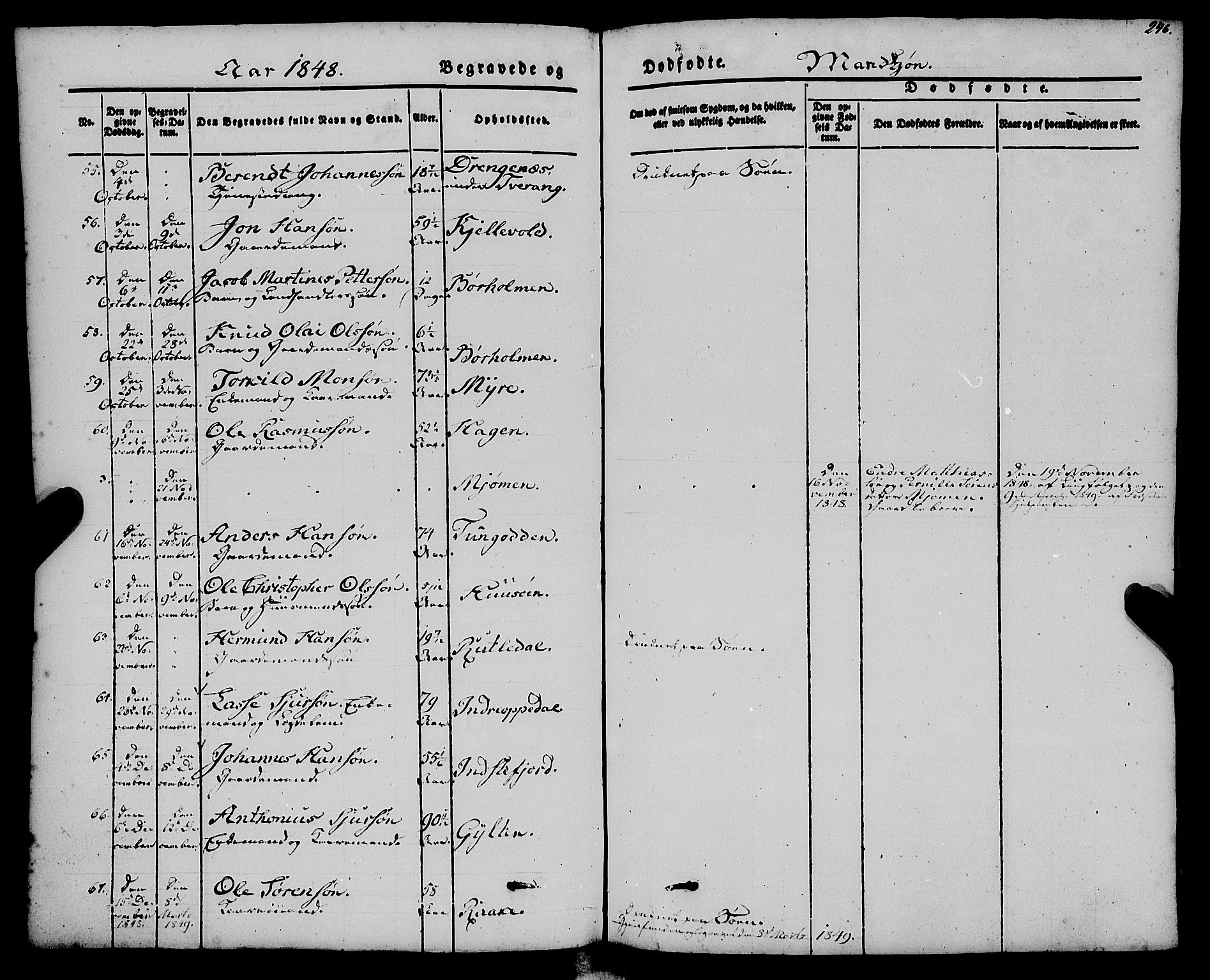 Gulen sokneprestembete, AV/SAB-A-80201/H/Haa/Haaa/L0021: Parish register (official) no. A 21, 1848-1858, p. 246